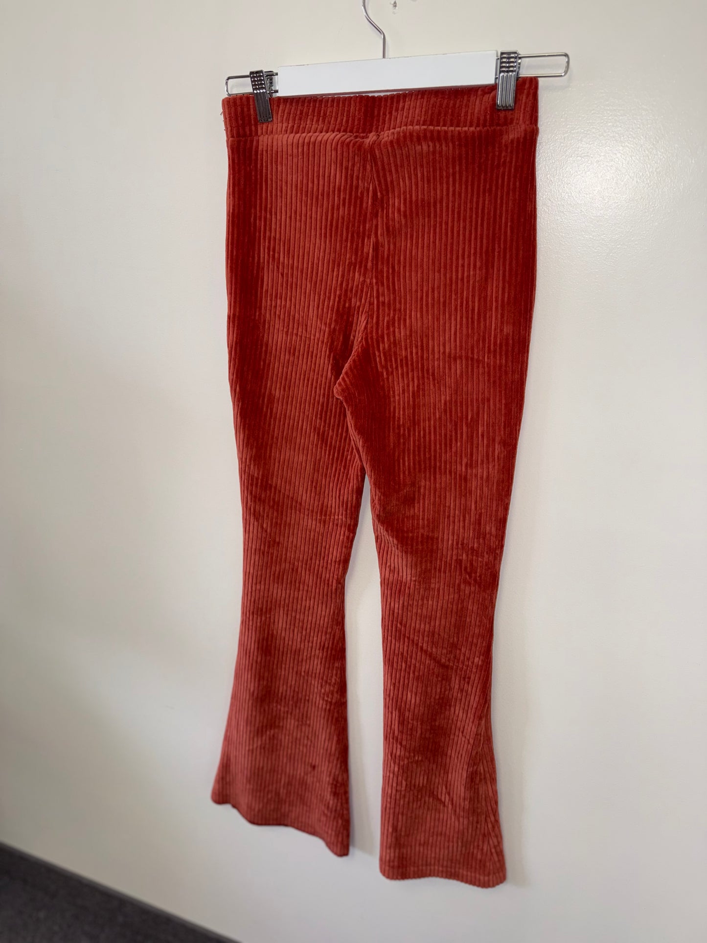 Aerie (Small) Burnt Orange Ribbed Flare Pants