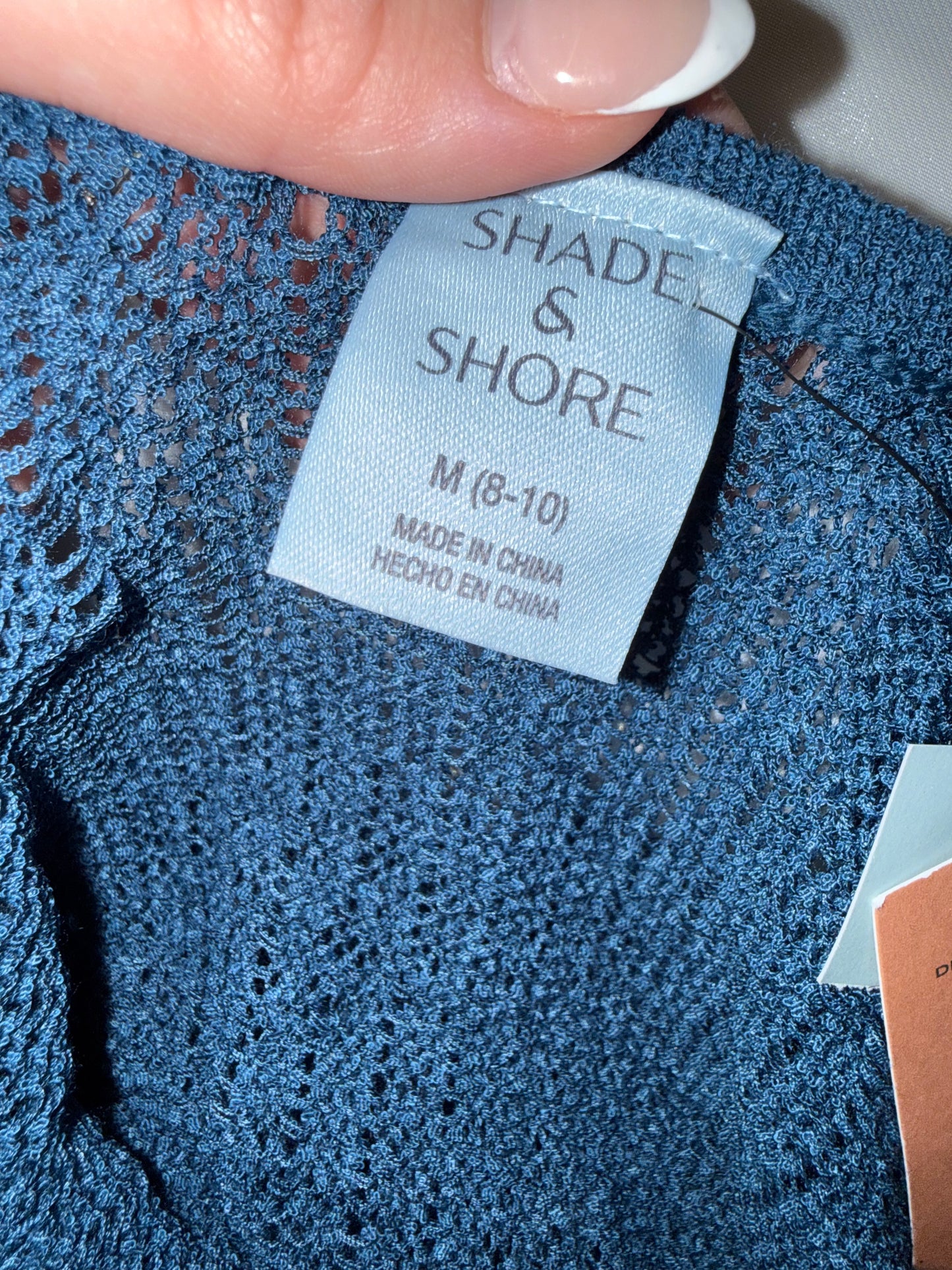 NWT Shade & Shore (Medium) Brand New Blue Knit Coverup Swim Dress