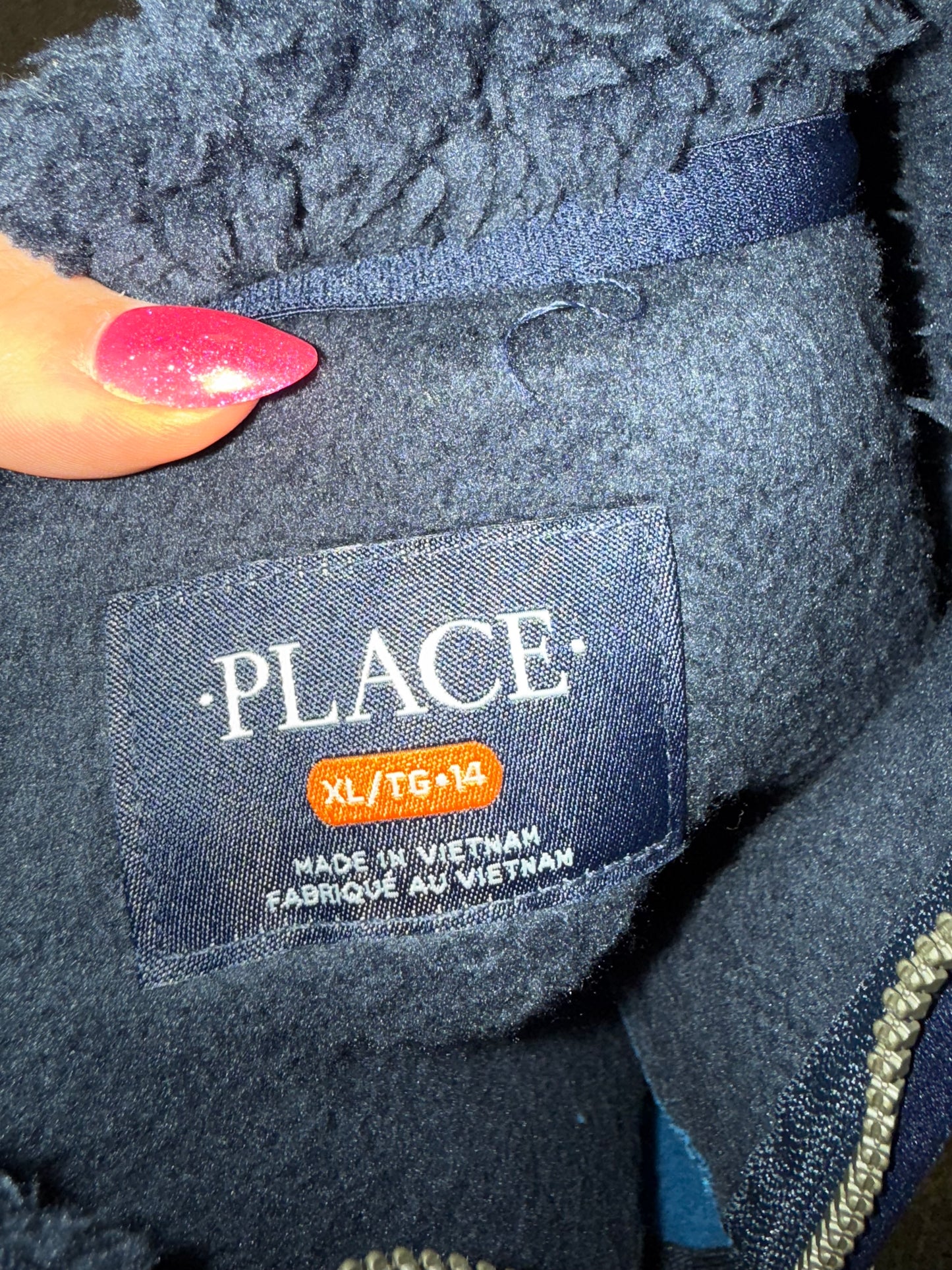 NWT Children's Place (XL) Brand New Blue Full Zip Up Soft Fuzzy Jacket