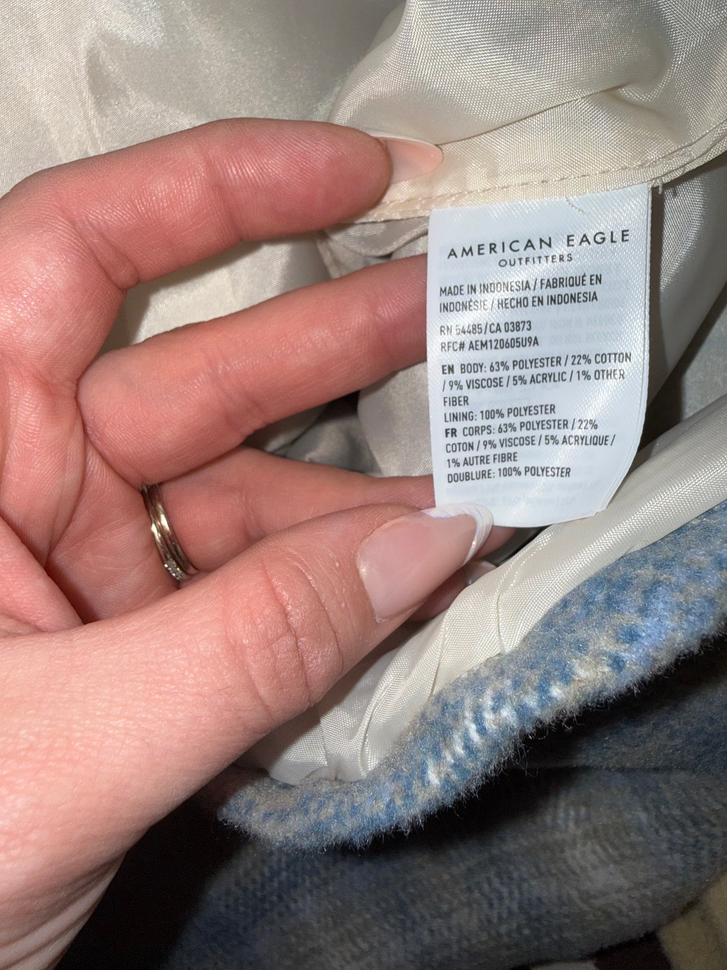 NWT American Eagle (XS) Brand New Blue Plaid Button Up Shacket Coat