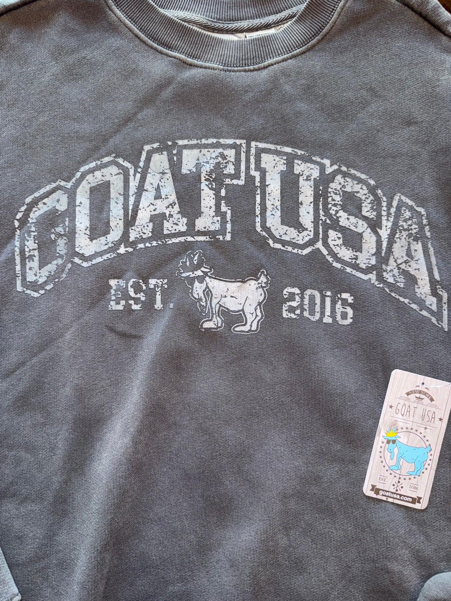 NWT GOAT USA (Small) Brand New Grey Crewneck Sweatshirt