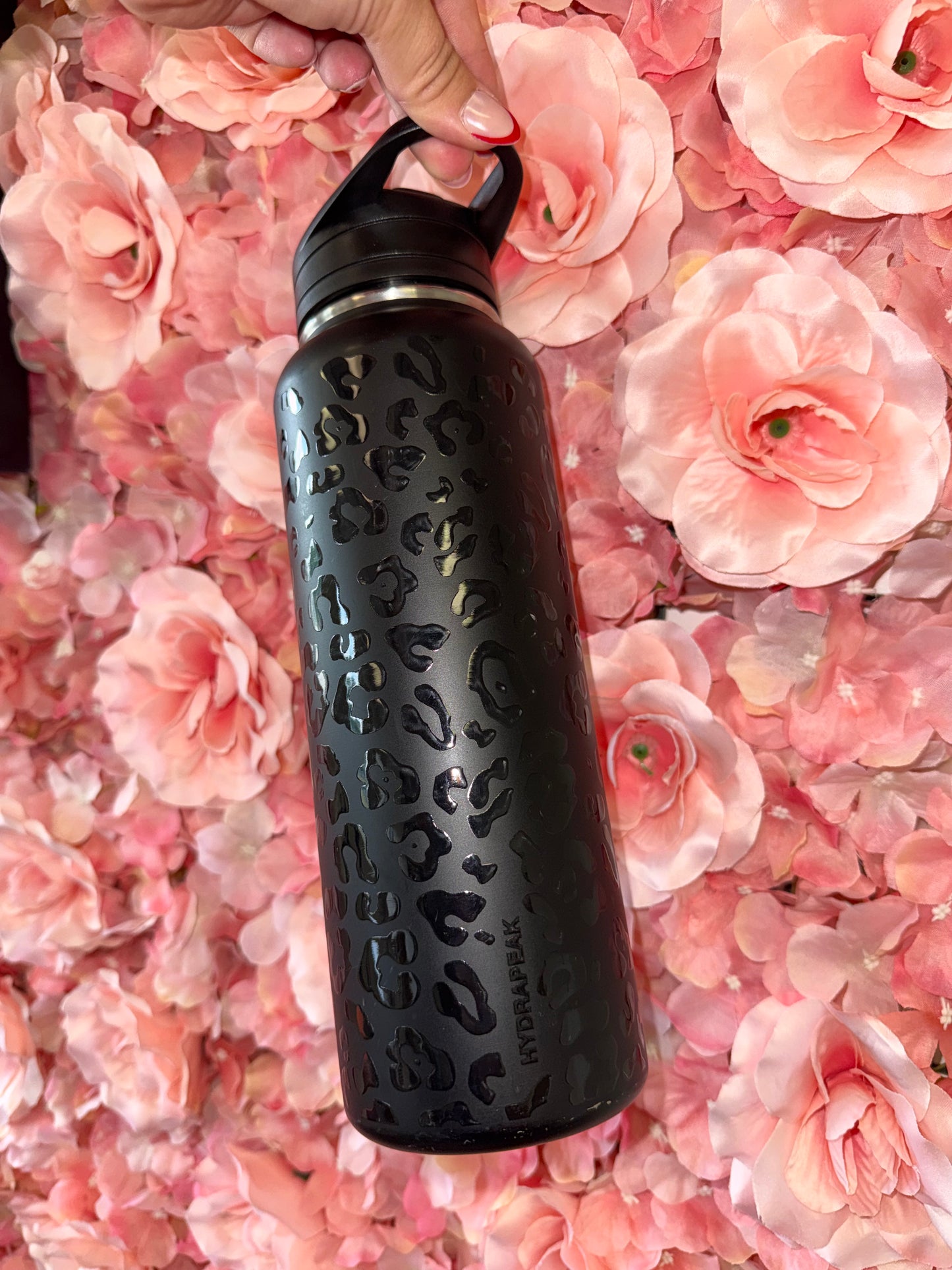 HydraPeak (40oz) Matte Black Cheetah Print Tumbler