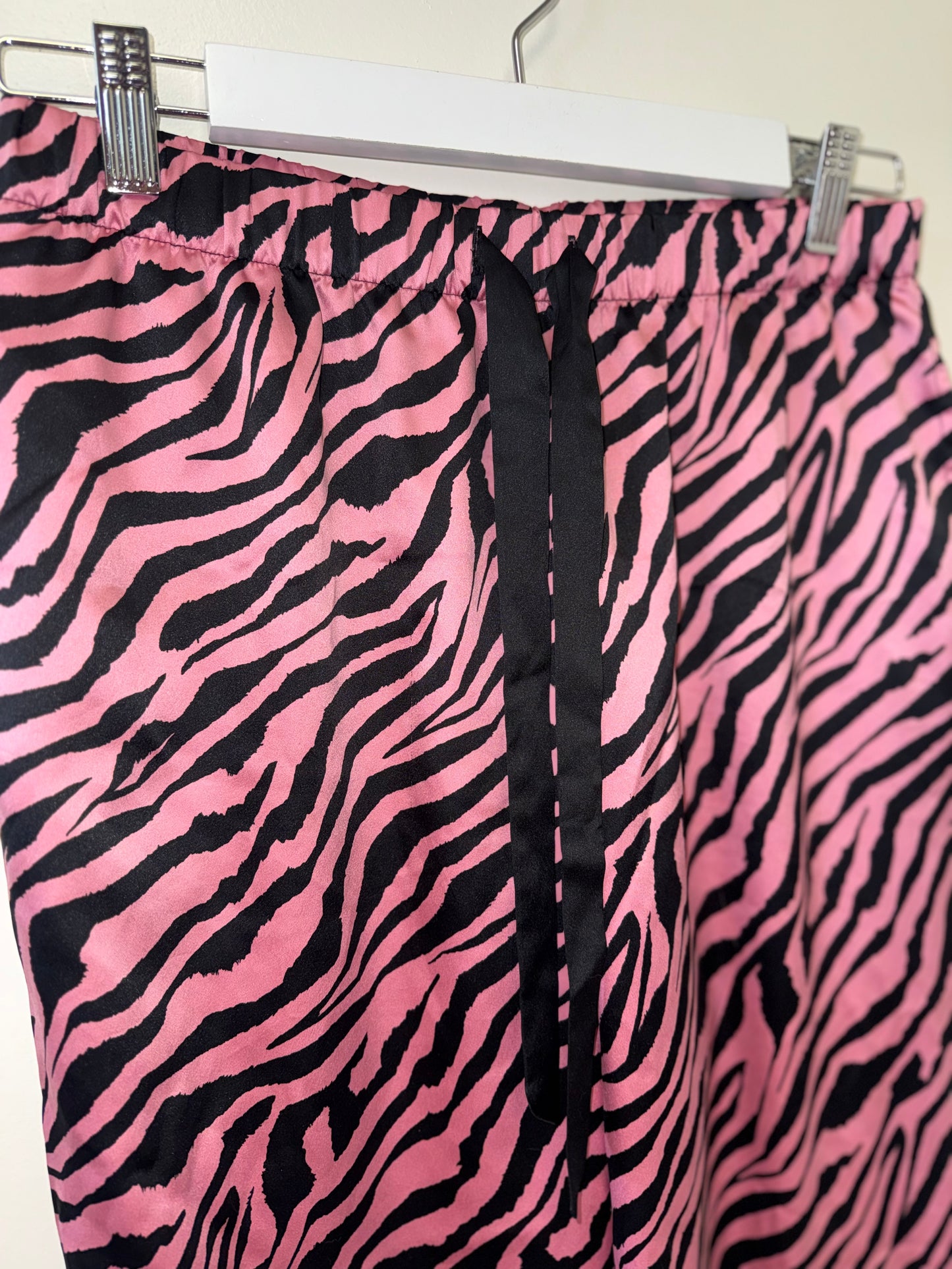 Victoria's Secret (Small) Pink and Black Zebra Print Polyester PJ Pants