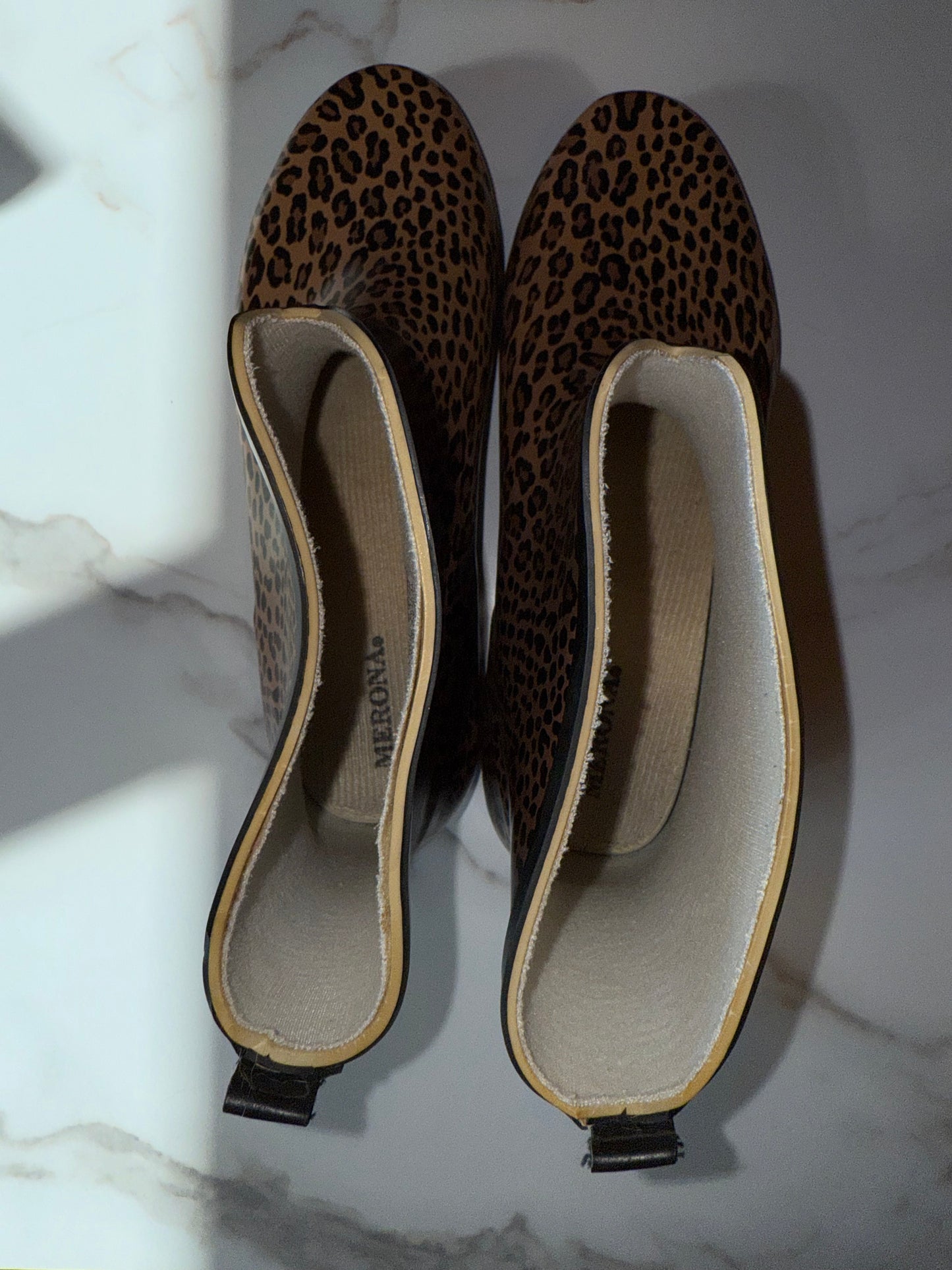 Merona (8) Neutral Cheetah Print Ankle Rain Boots