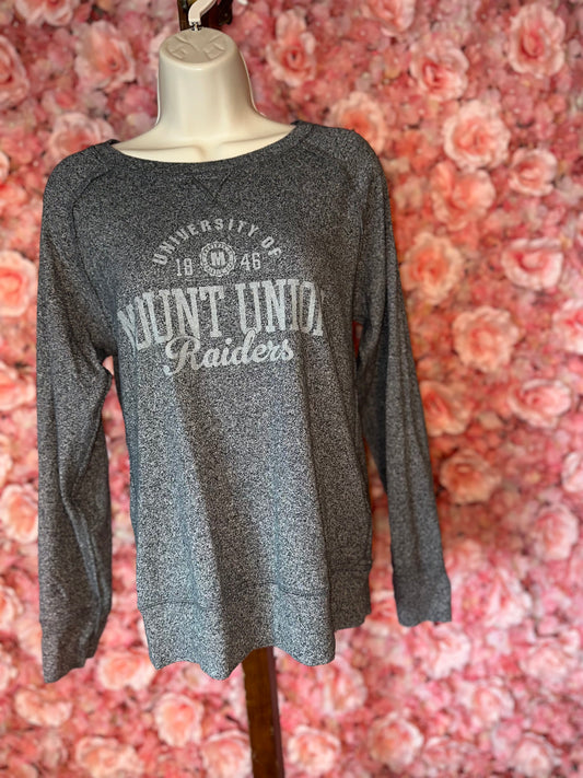 (Medium) Grey Mount Union Raiders Crewneck