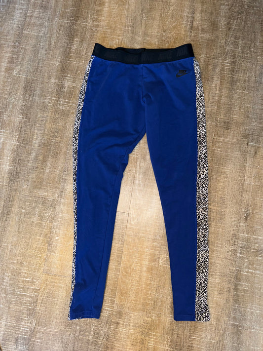 Nike (XL) Blue Leg-A-See Leggings with Spec Pattern Sides