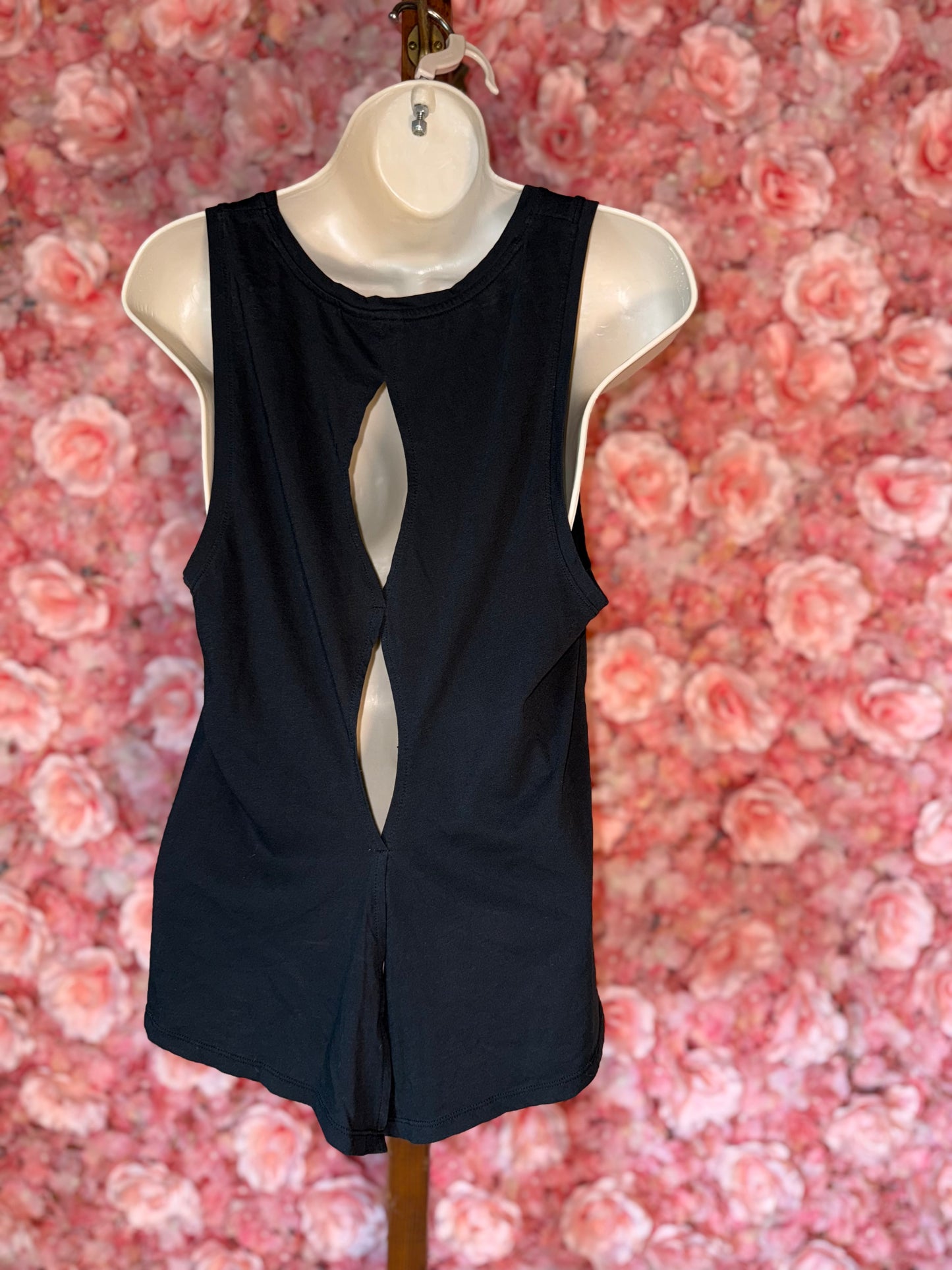 Victoria Sport (Small) Black and White Tank Top with Open Slit Back