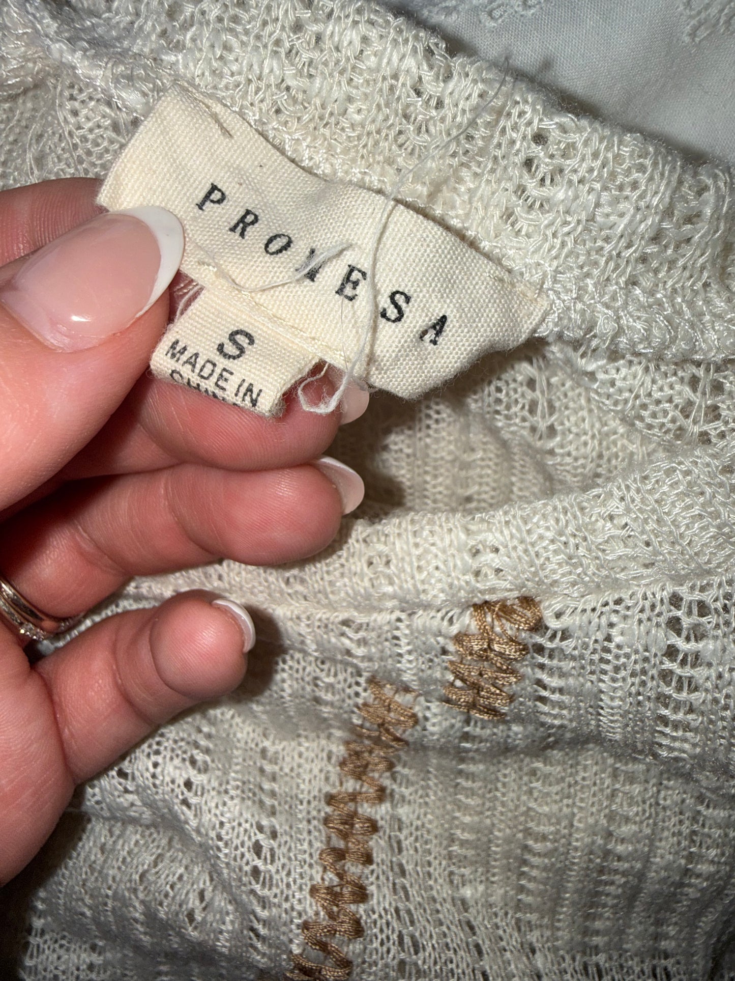 Promesa (Small) Neural Knit Long Sleeve Blouse