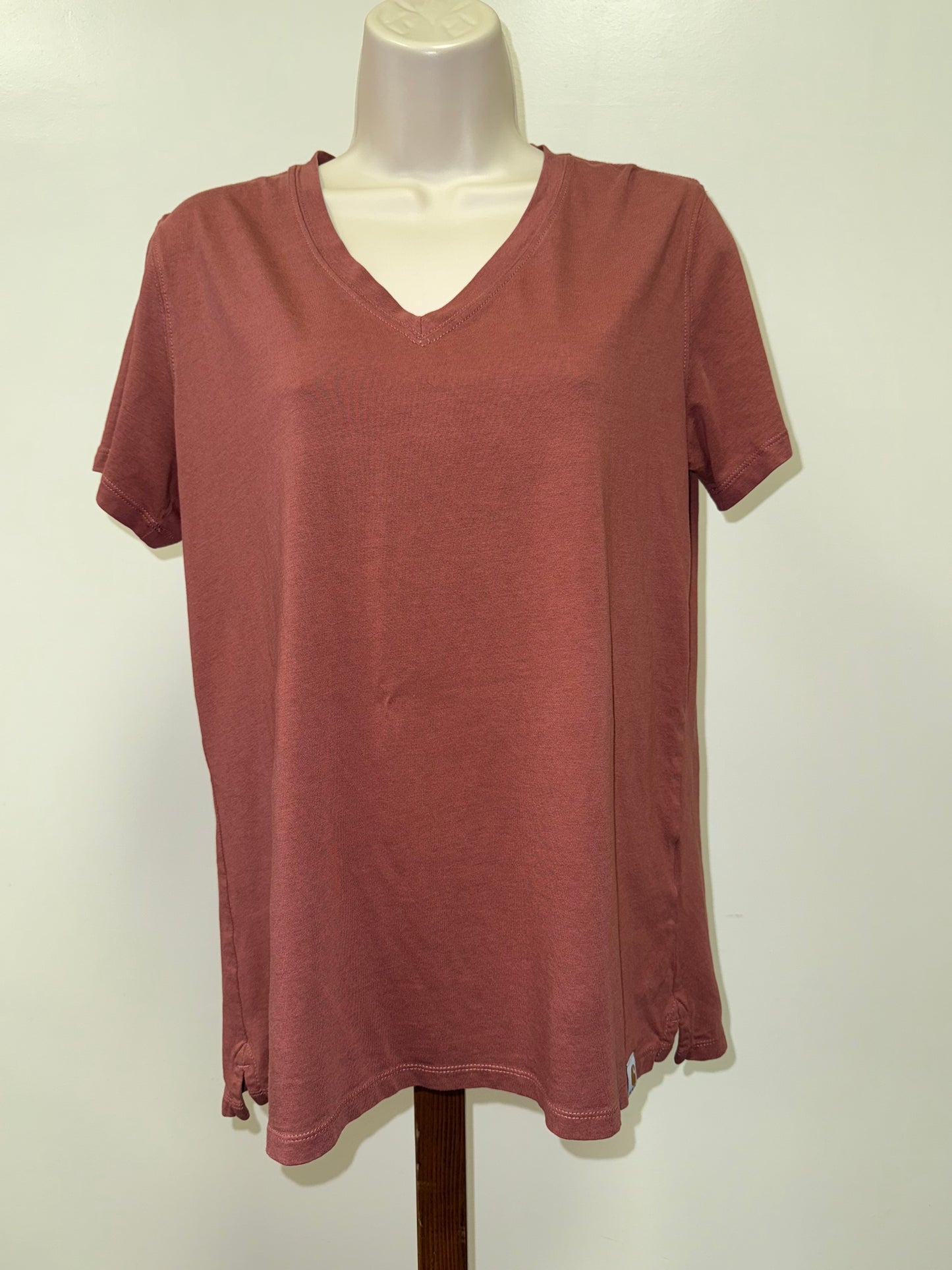 Carhartt (Medium) Coral V-Neck Relaxed Fit T-Shirt