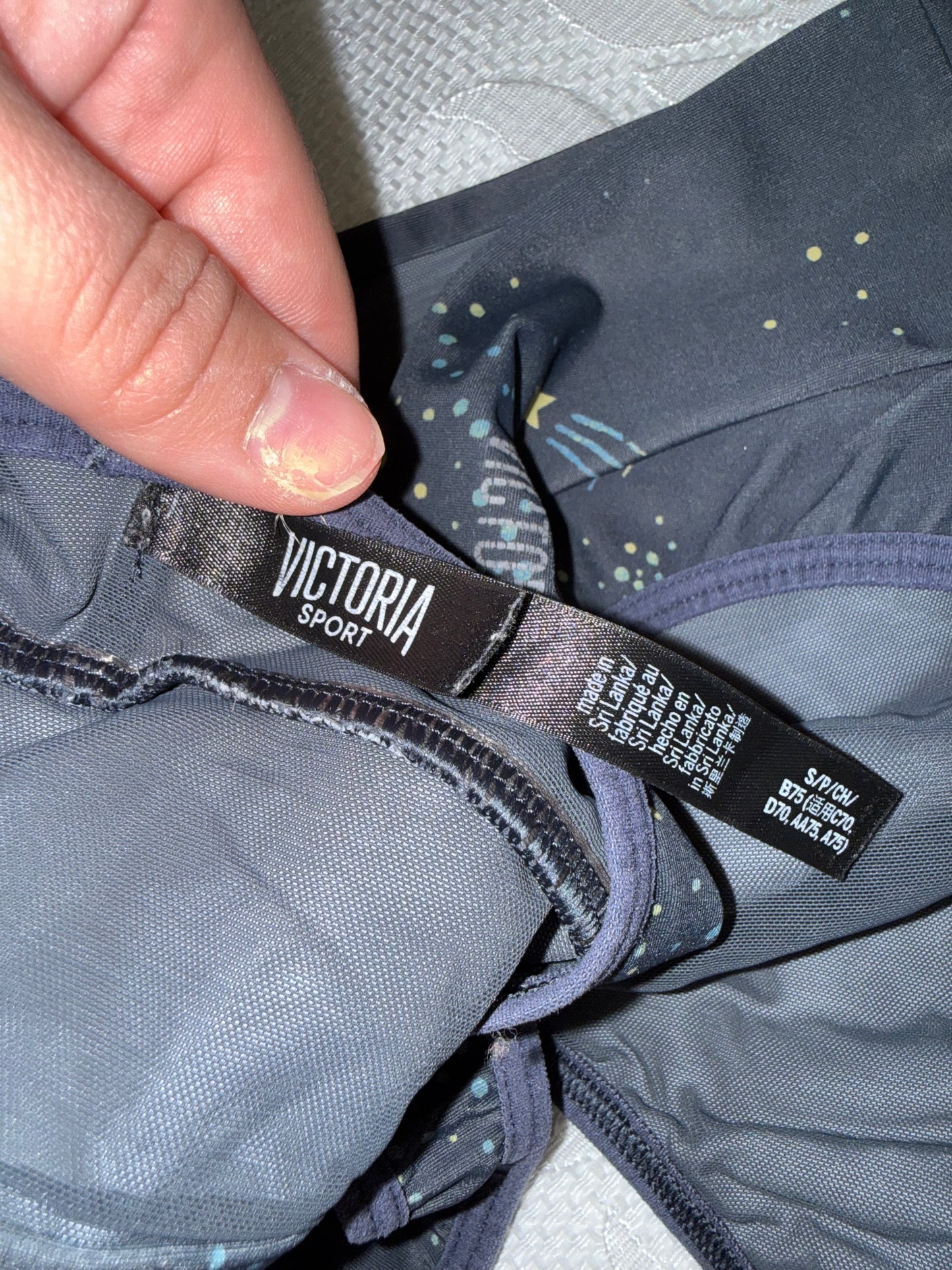 Victoria's Sport (Small) Dark Grey Space Themed Sports Bra