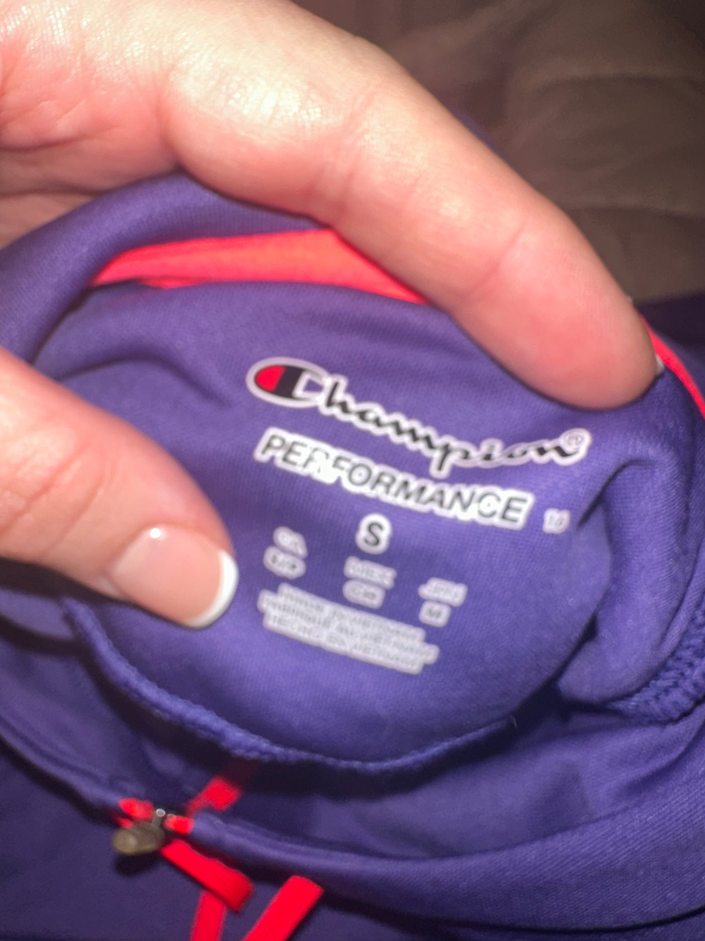 Champion (Small) Purple Performance Zip Up Sporty Jacket