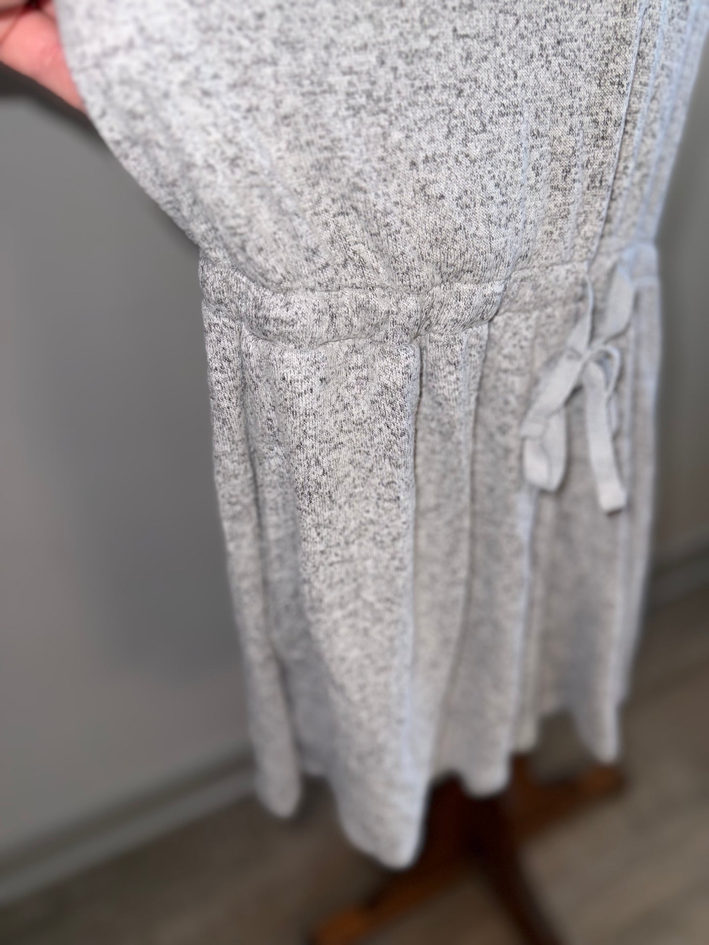 Serra (Medium) Grey V-Neck 3/4 Button Up Sleeveless Romper