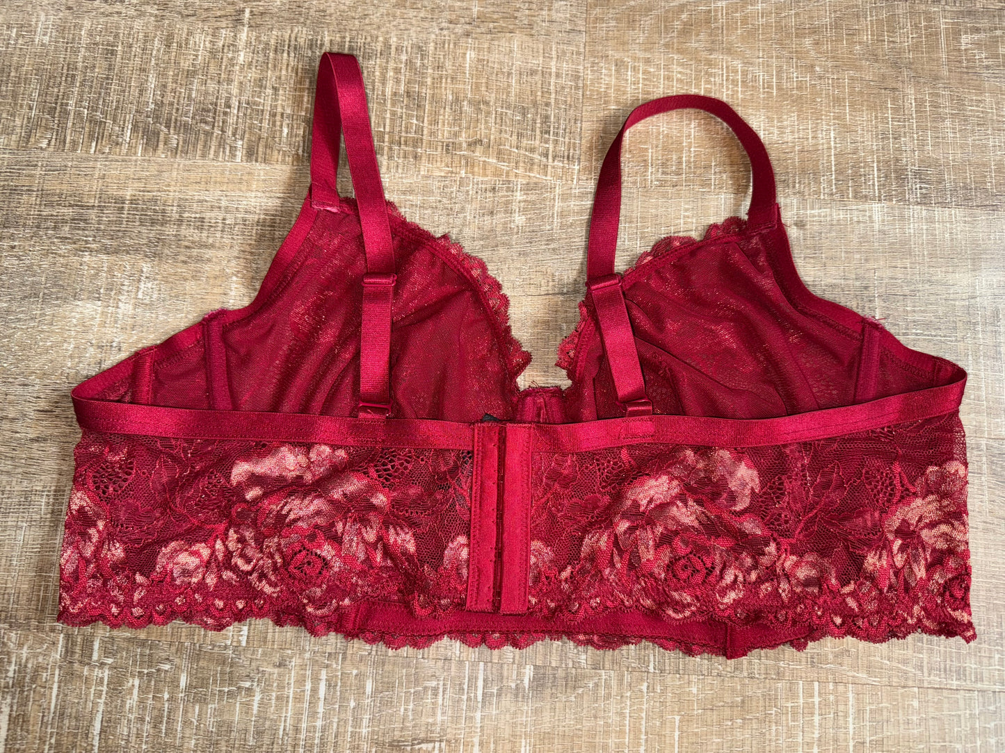 Torrid Curves (2) Maroon//Red Lace Corset Bralette