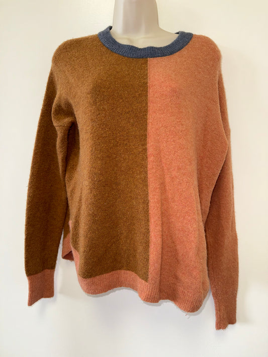 Madewell (XS) Neutral Colorblock Soft & Fuzzy Sweater