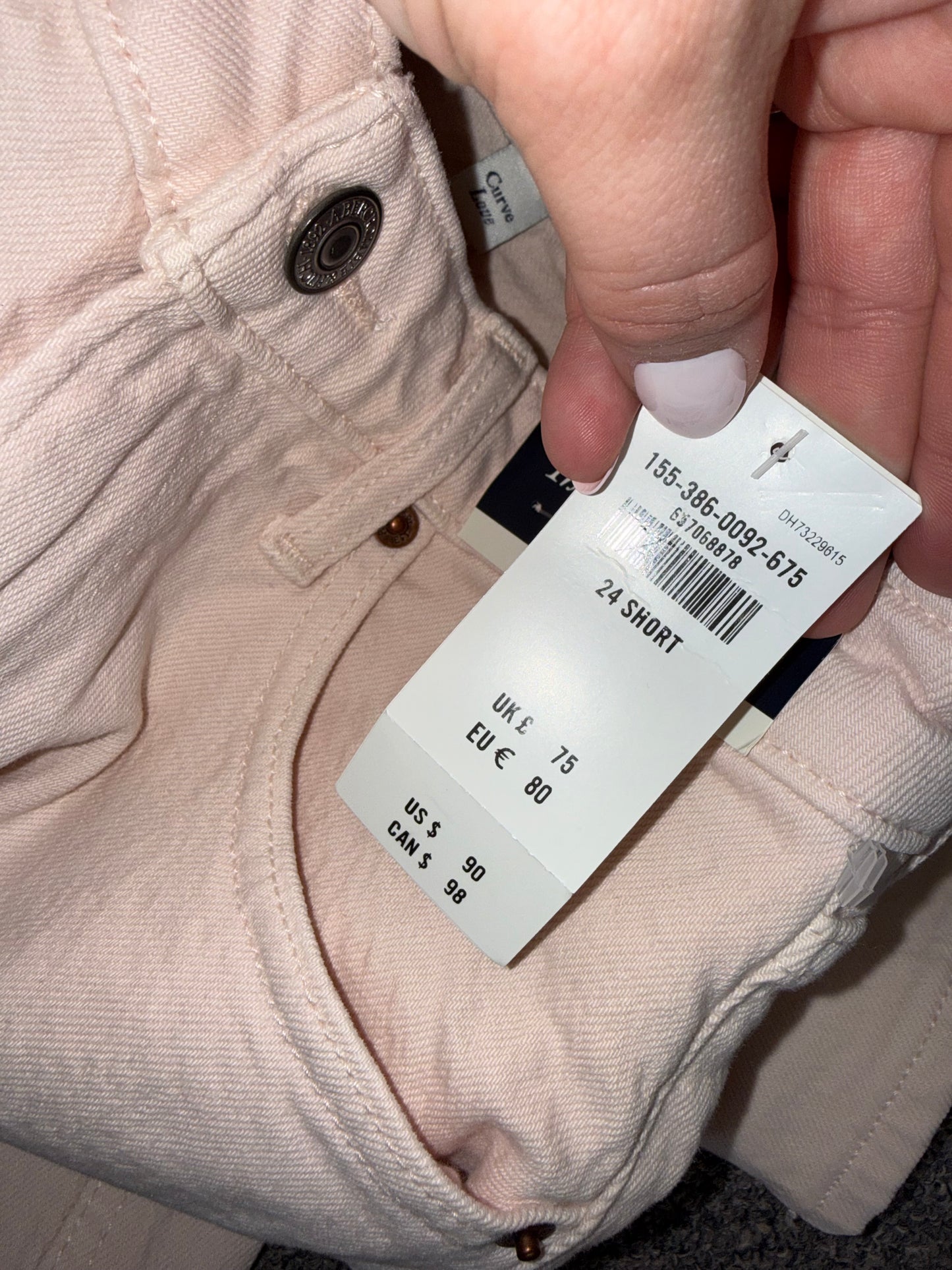 NWT A&F (00) Brand New 90's Relaxed High Rise Curve Love Pink Jeans