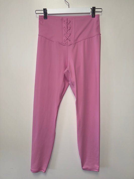 Joy Lab (Small) Pink Ribbed Leggings with Tied Up Waist