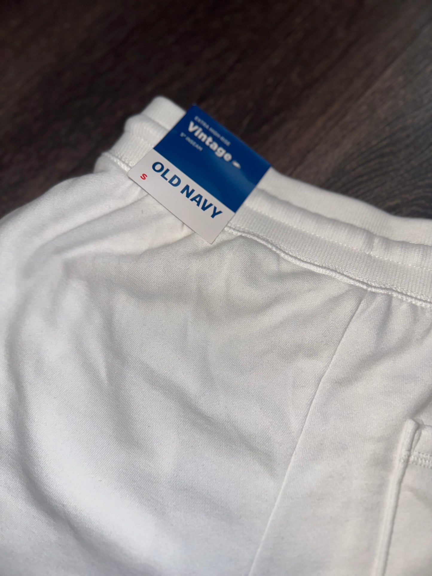 NWT Old Navy (Small) Brand New Vintage White Sweat Shorts