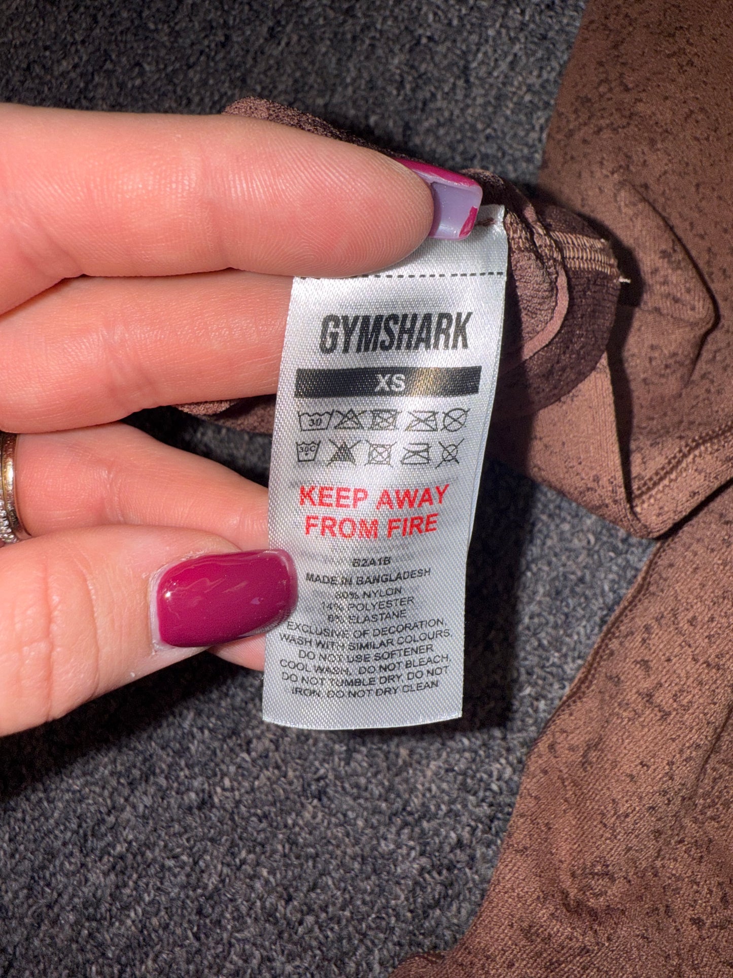 Gymshark (XS) Brown//Tan Sporty Spec Pattern Leggings