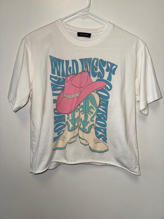 Zutter (Medium) Short Sleeve Graphic Rodeo Wild West Cropped Tee
