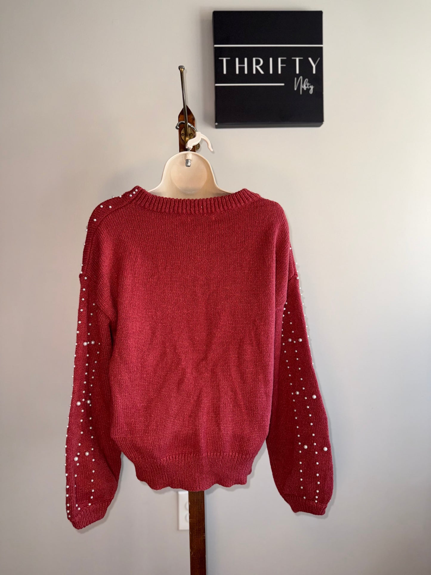 Staccato (Small/Medium) Burnt Orange Sweater with Pearl Sleeves