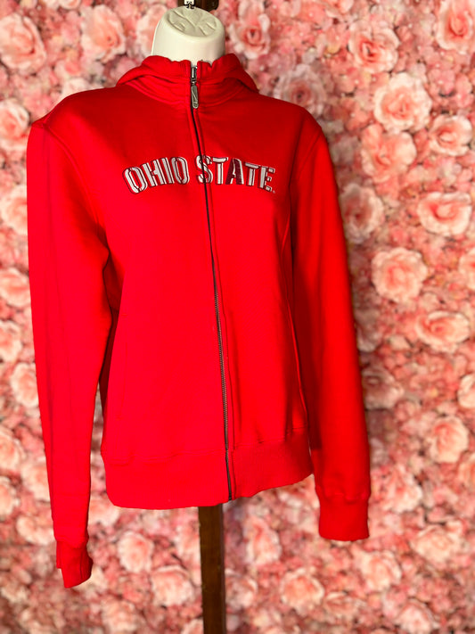 Nike (Medium) Red Vintage Ohio State Zip Up Hooded Jacket