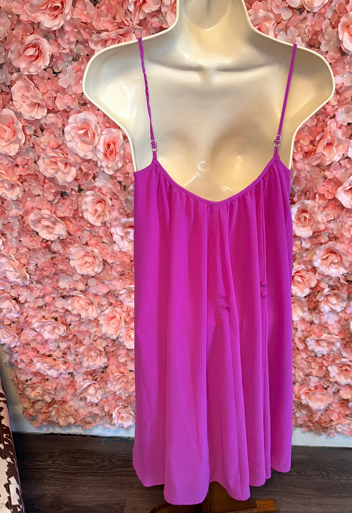 Gianni Bini (XS) Purple Midi Sheer Flowy Dress with Spaghetti Straps