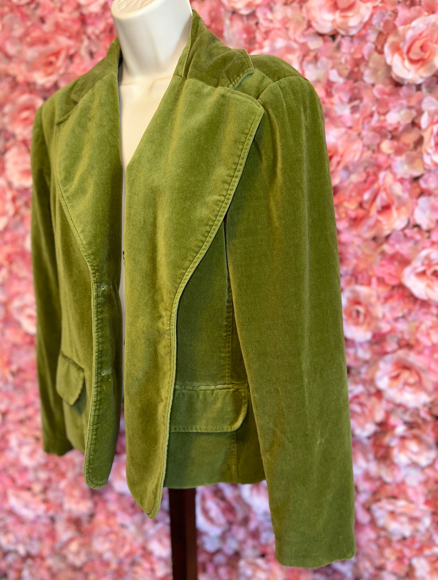 Studio 94 (XL) Bright Green Suede Buttoned Blazer Jacket