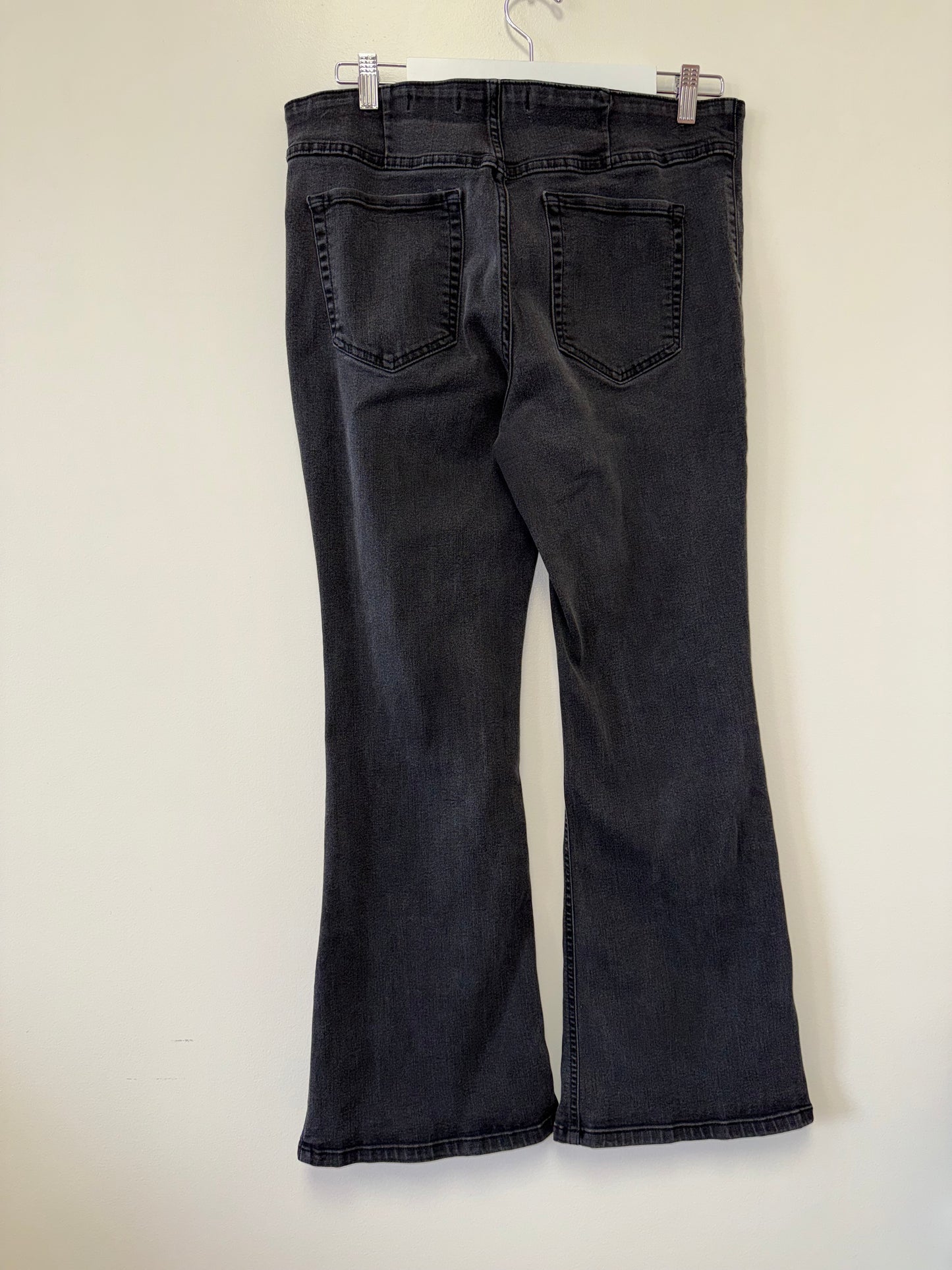 Anthropologie Ella Moss (14s) Pull-On Black Denim Flare Leg w/ Elastic Waist