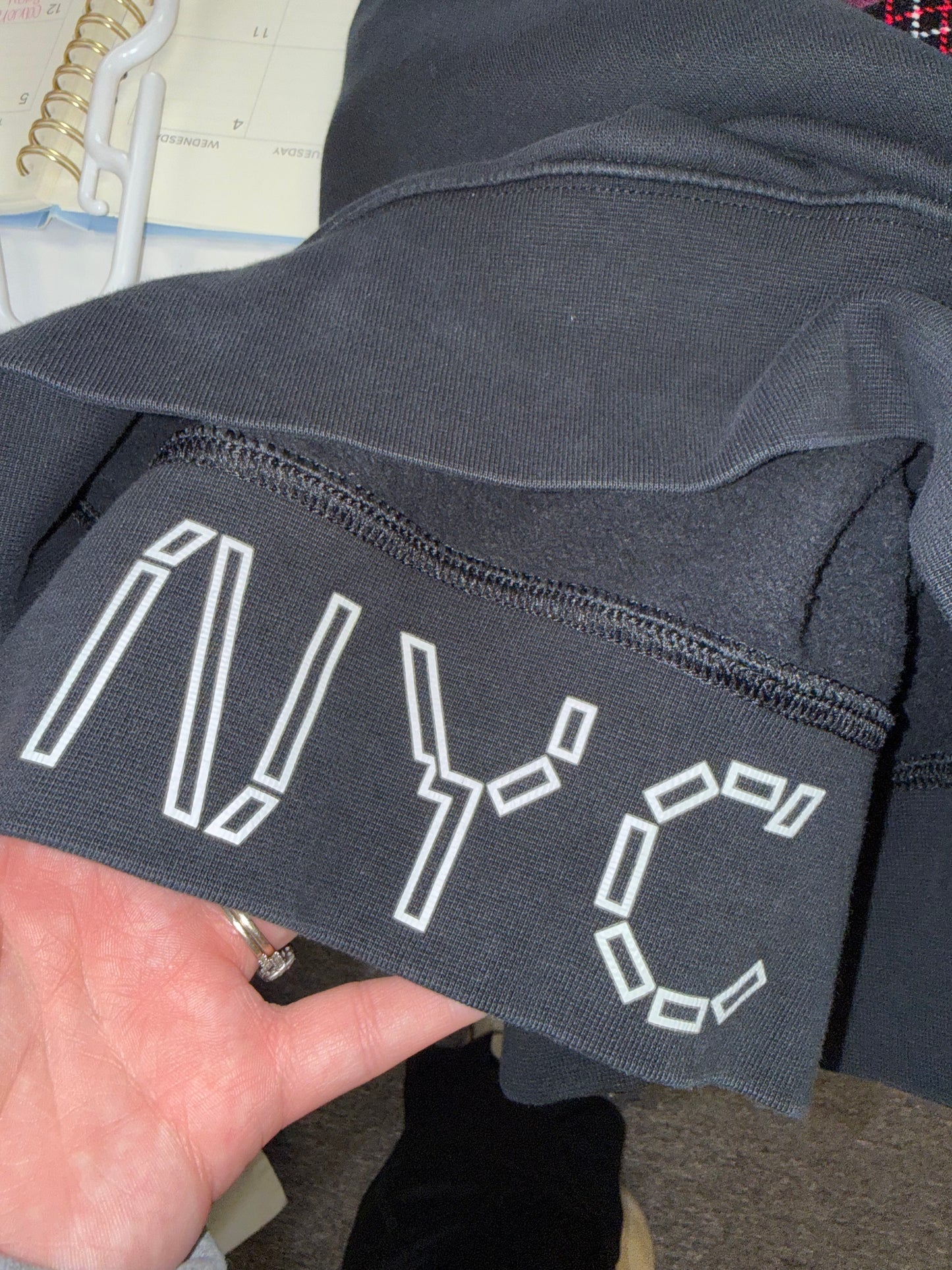 Nike (XS) NYC Black Oversized Cropped Crewneck