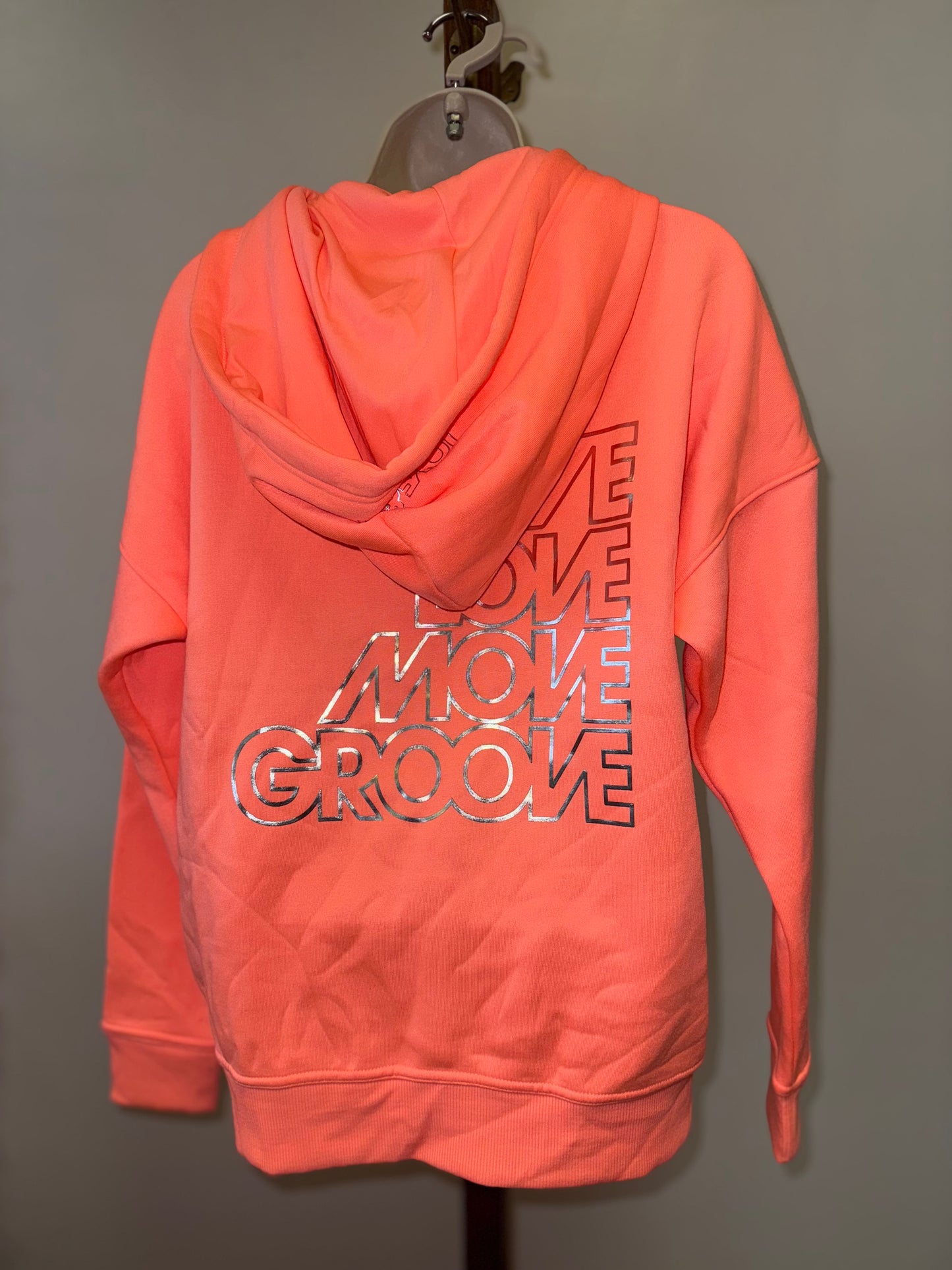 Love & Sports (Medium) Orange Sporty Full Zip Up Hooded Jacket