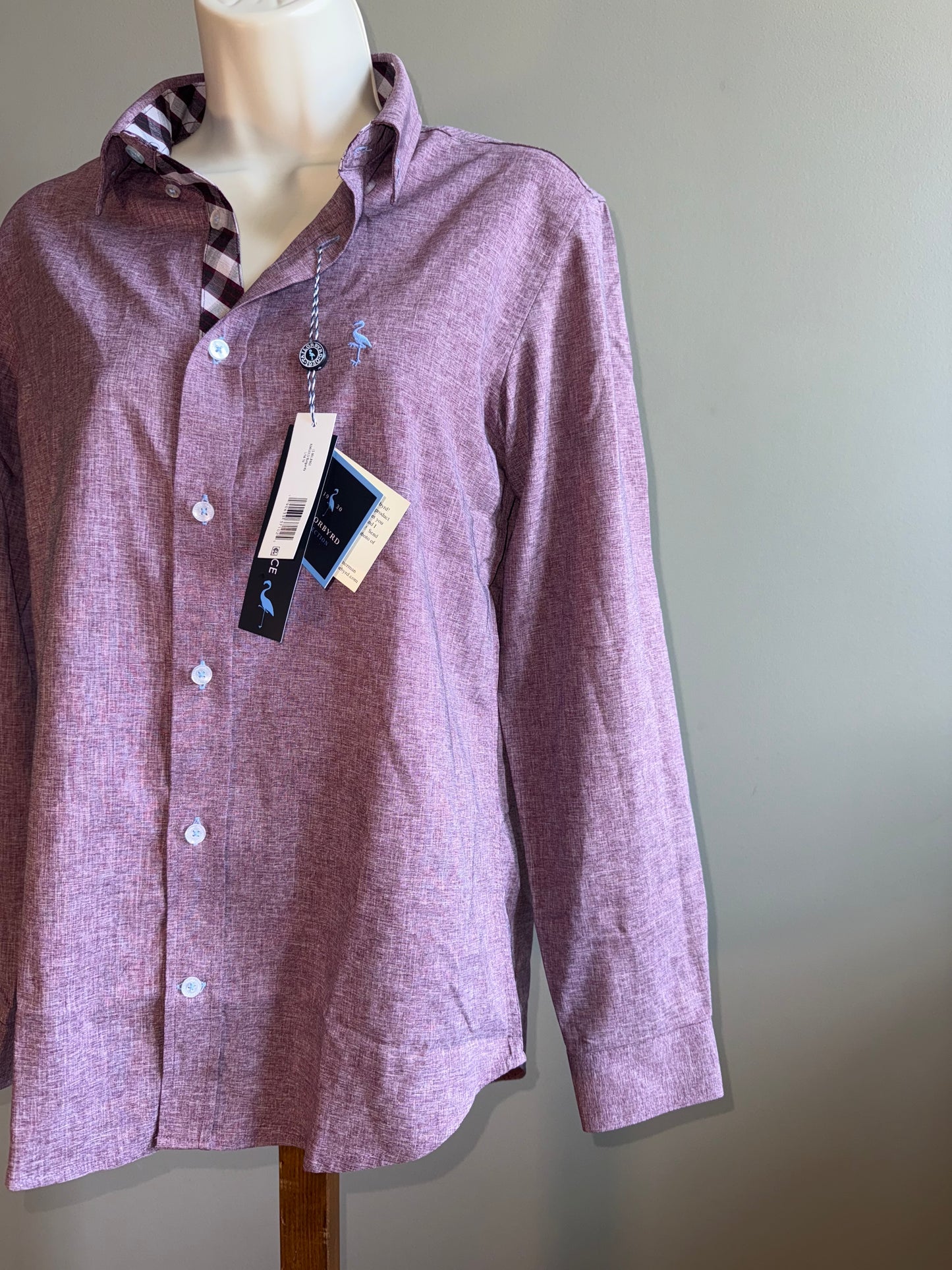 NWT Tailorbyrd (Large) Brand New Burgundy SPF 30 Button Up