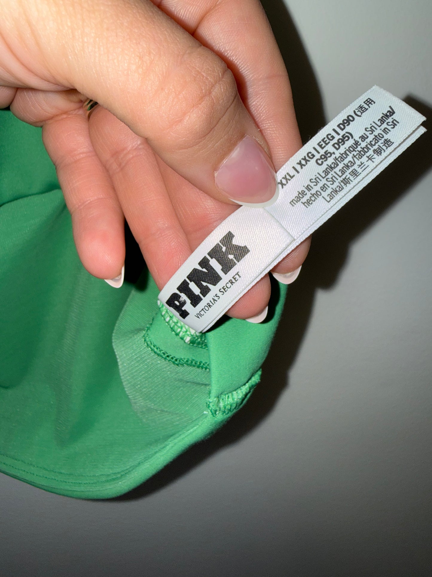 PINK Victoria's Secret (XXL) Green/Yellow 'Goal Oriented Pink Wellness Club' Bra