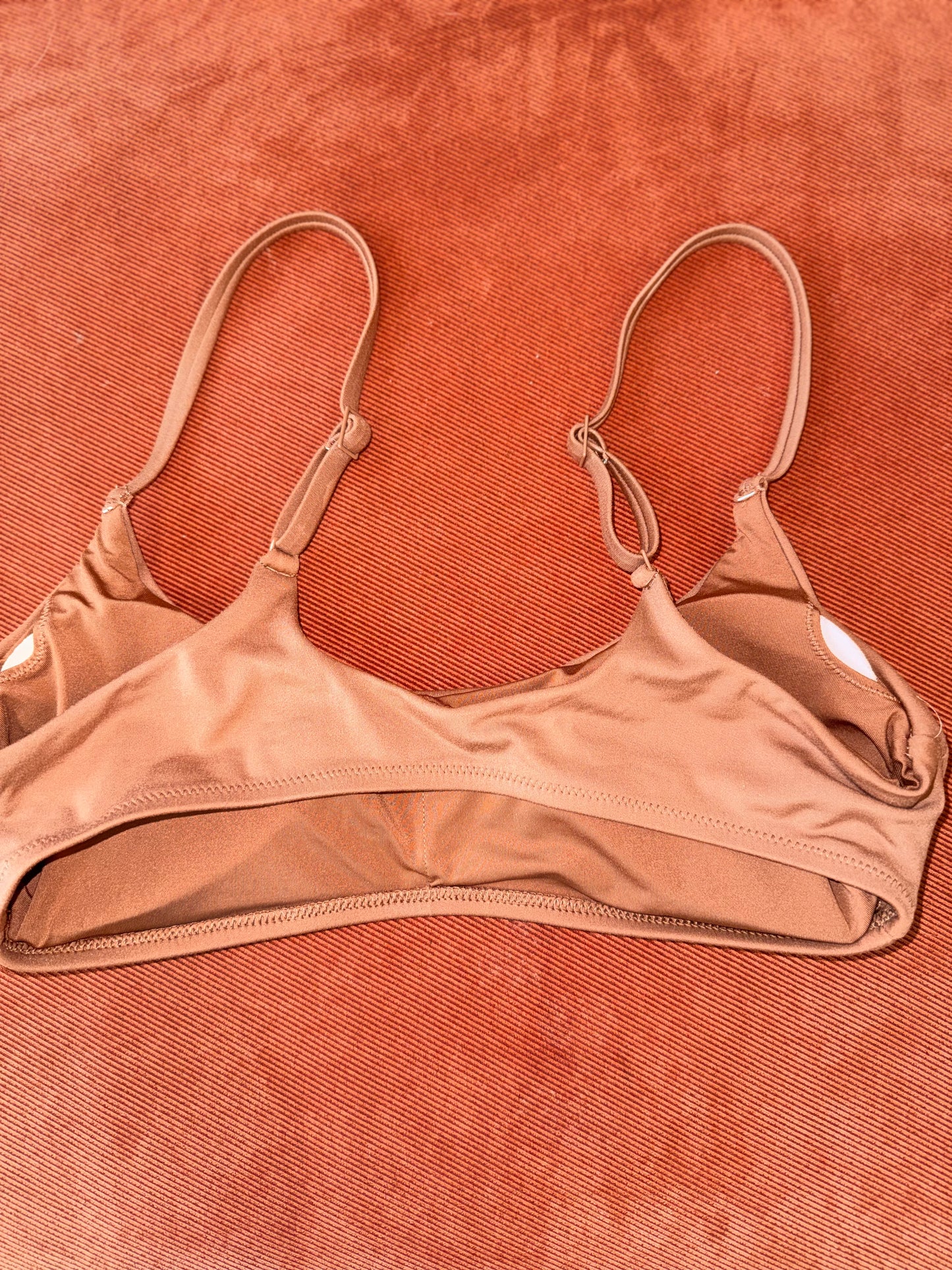Aerie (XS) Tan 'Real Me Swim' Scoop Neck Padded Bikini Top