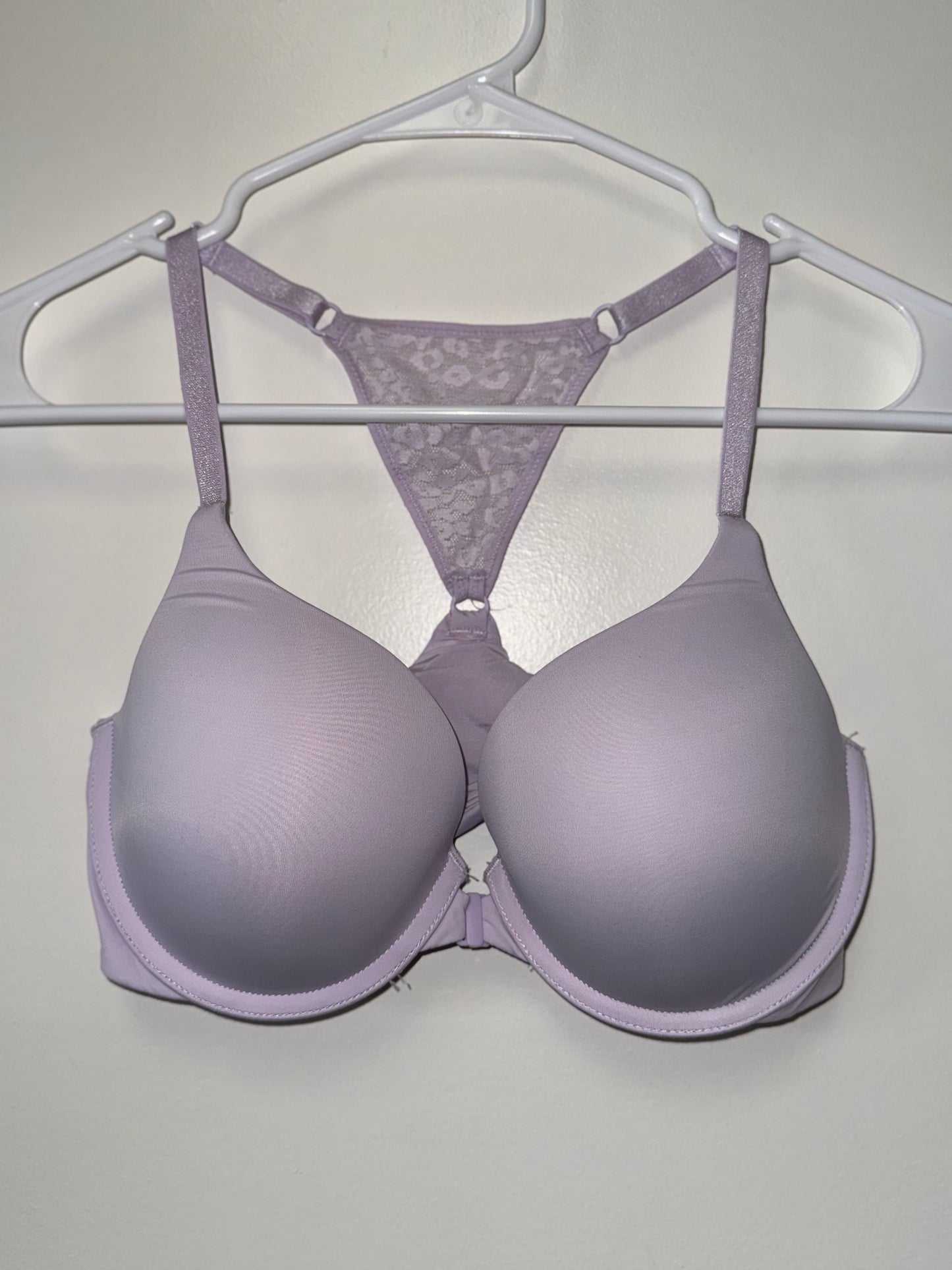 Victoria's Secret (34D) Purple T-Shirt Push Up Full Coverage Bra w Front Latch