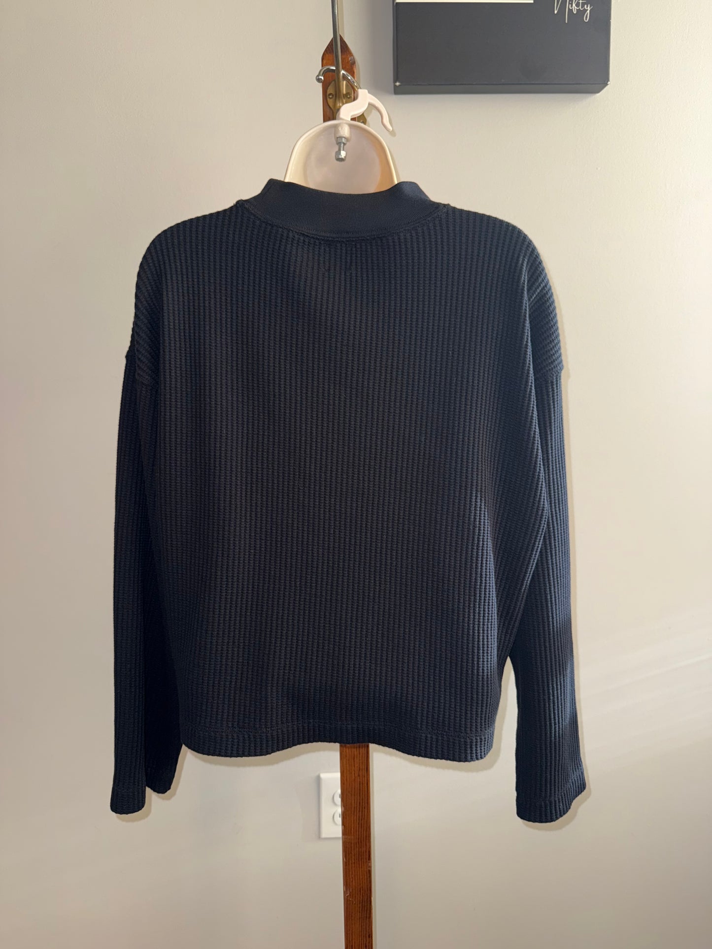 Gap (Large) Black Waffle Knit Long Sleeve with High Neck