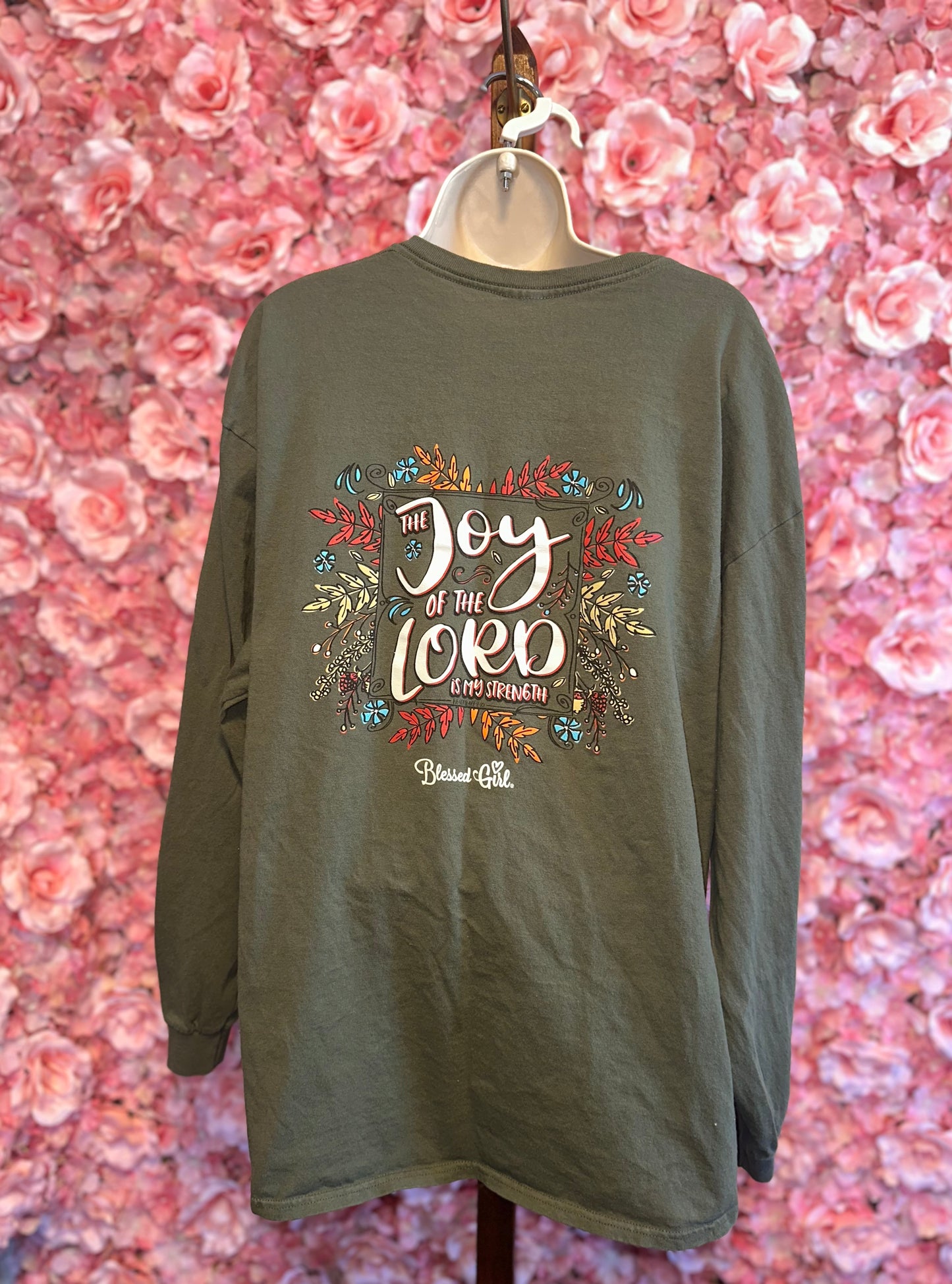 Delta Pro Weight 'Blessed Girl' Long Sleeve Floral Graphic Tee