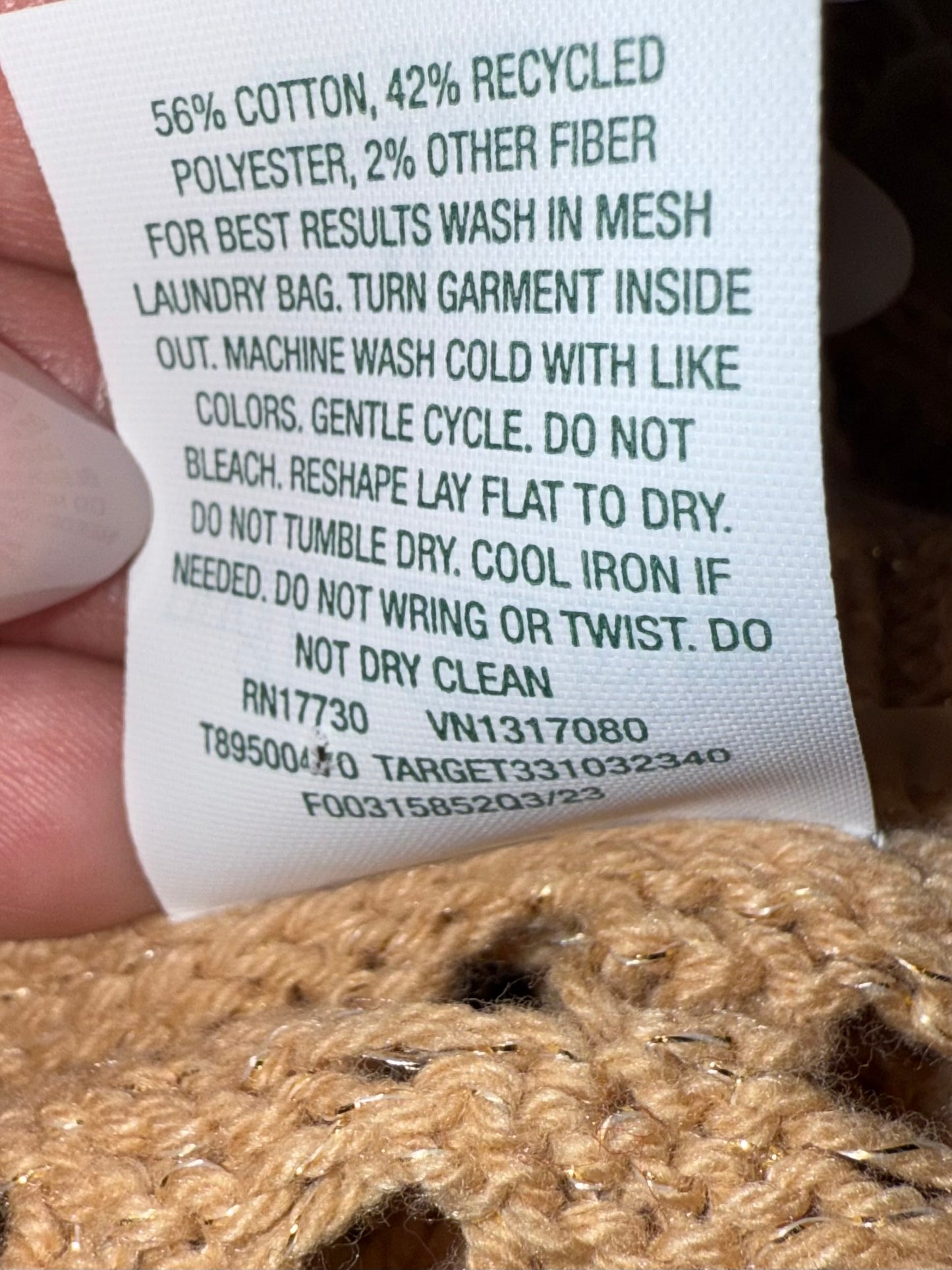 NWT Wild Fable (Large) Brand New Tan Crochet Cropped Sweater