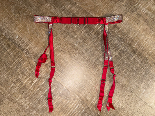 Victoria's Secret Red/Silver Bling Garter Belt