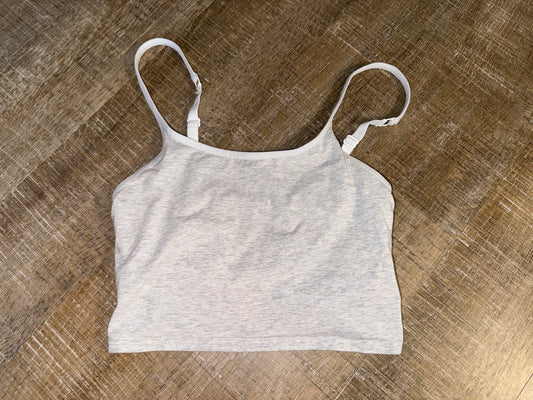 Old Navy (XS) Cropped Grey/White Tank Top Cami