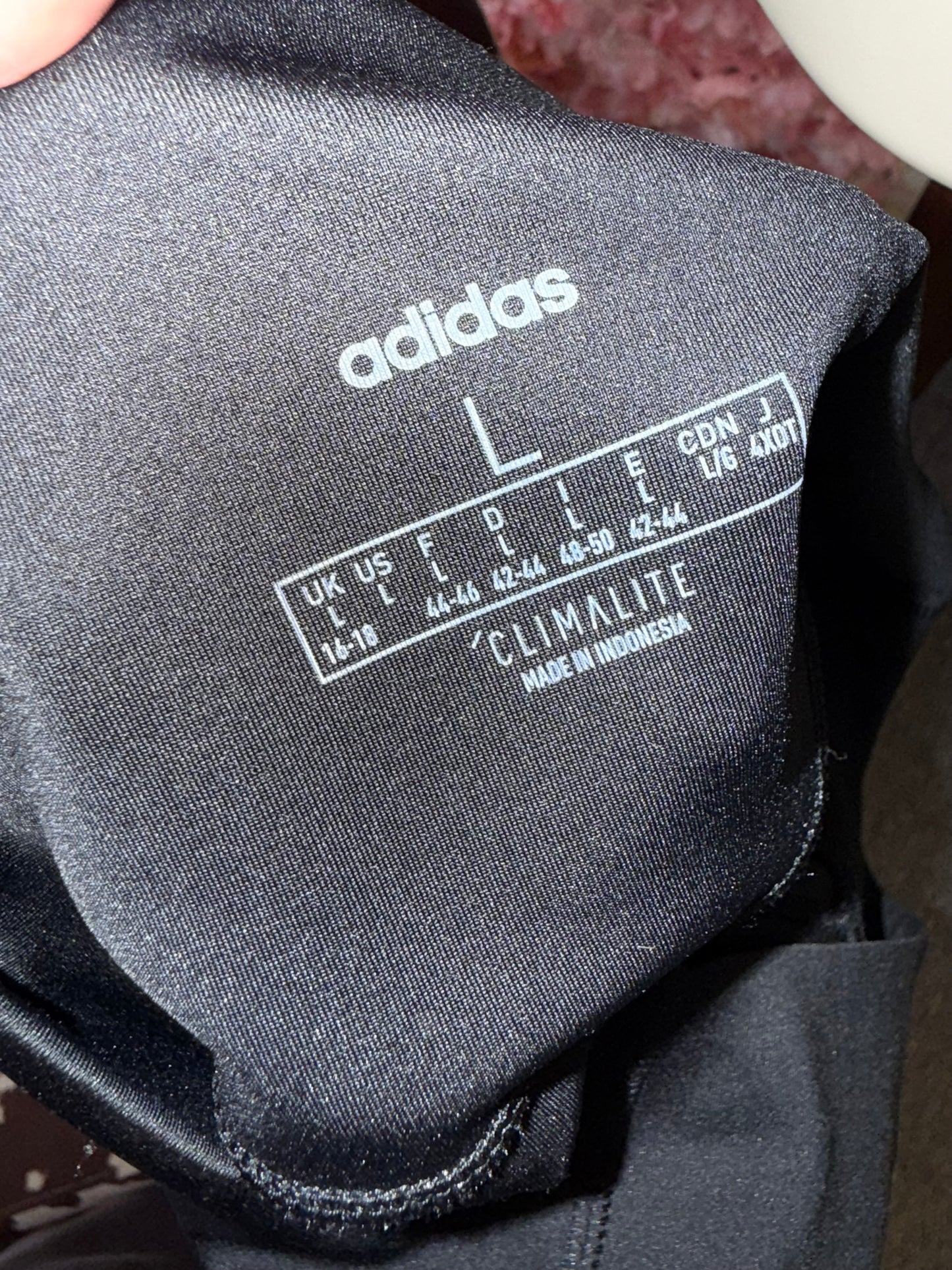 Adidas (Large) Black Smooth Soft Leggings with Mesh Detailing Back Legs