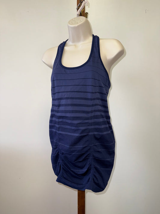 Athleta (Medium) Navy Blue Form Fitting Scrunched Tank