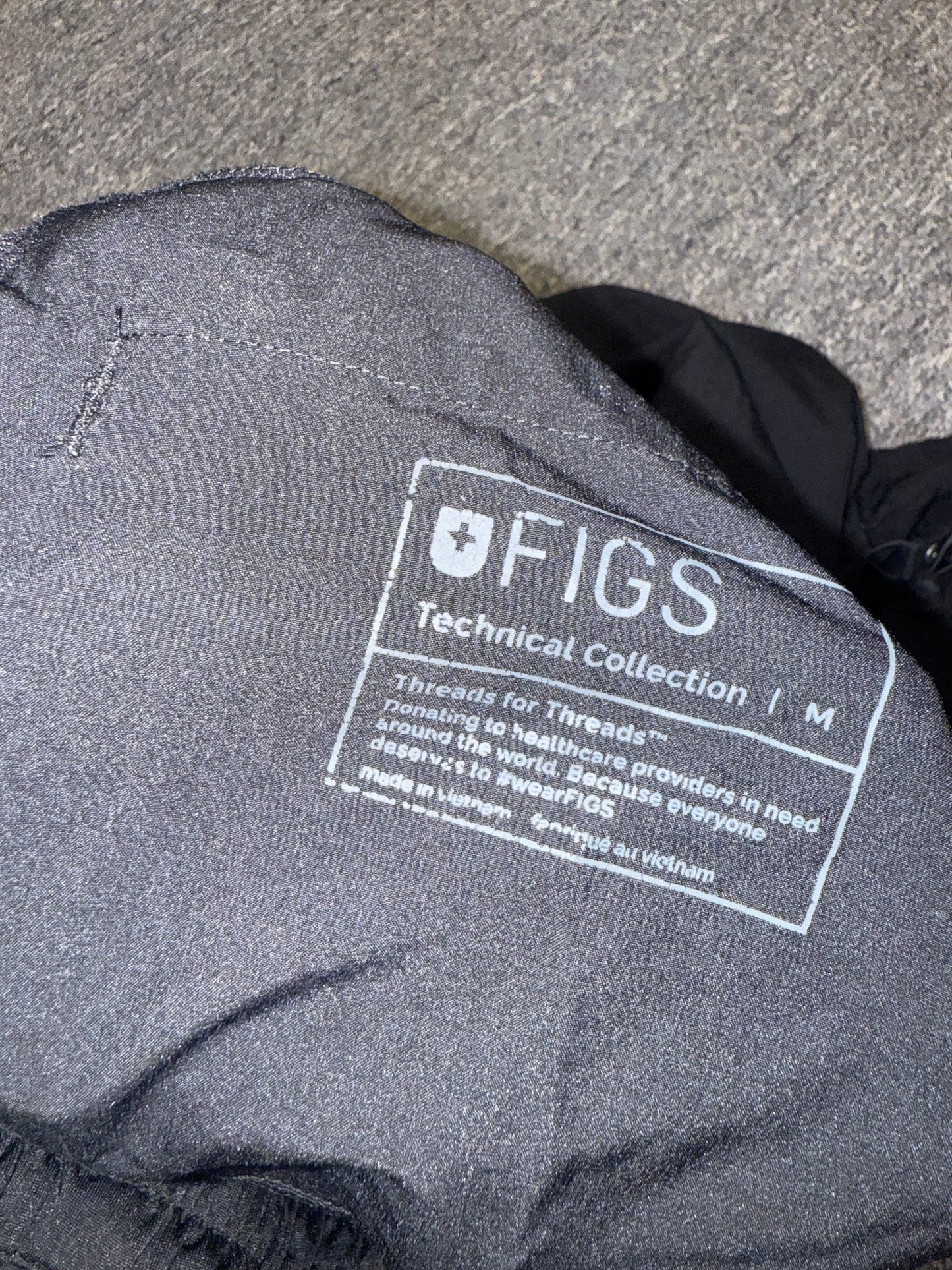 Figs (Medium) Black Pants with Buttoned Ankles