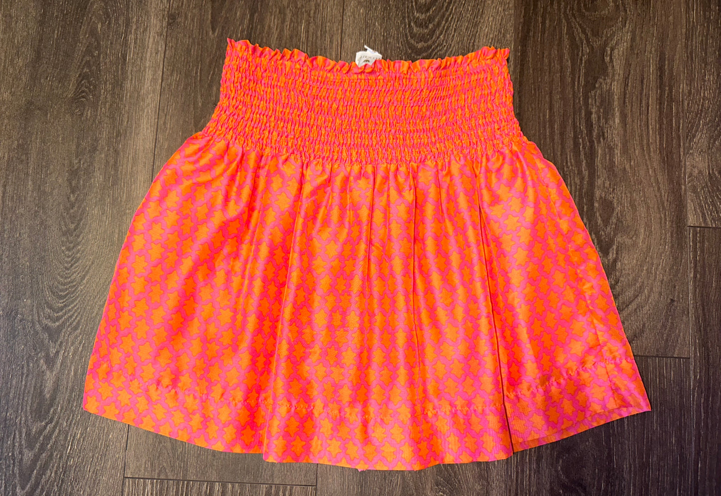 J. Marie (Small) Pink//Orange Pattern Midi Skort