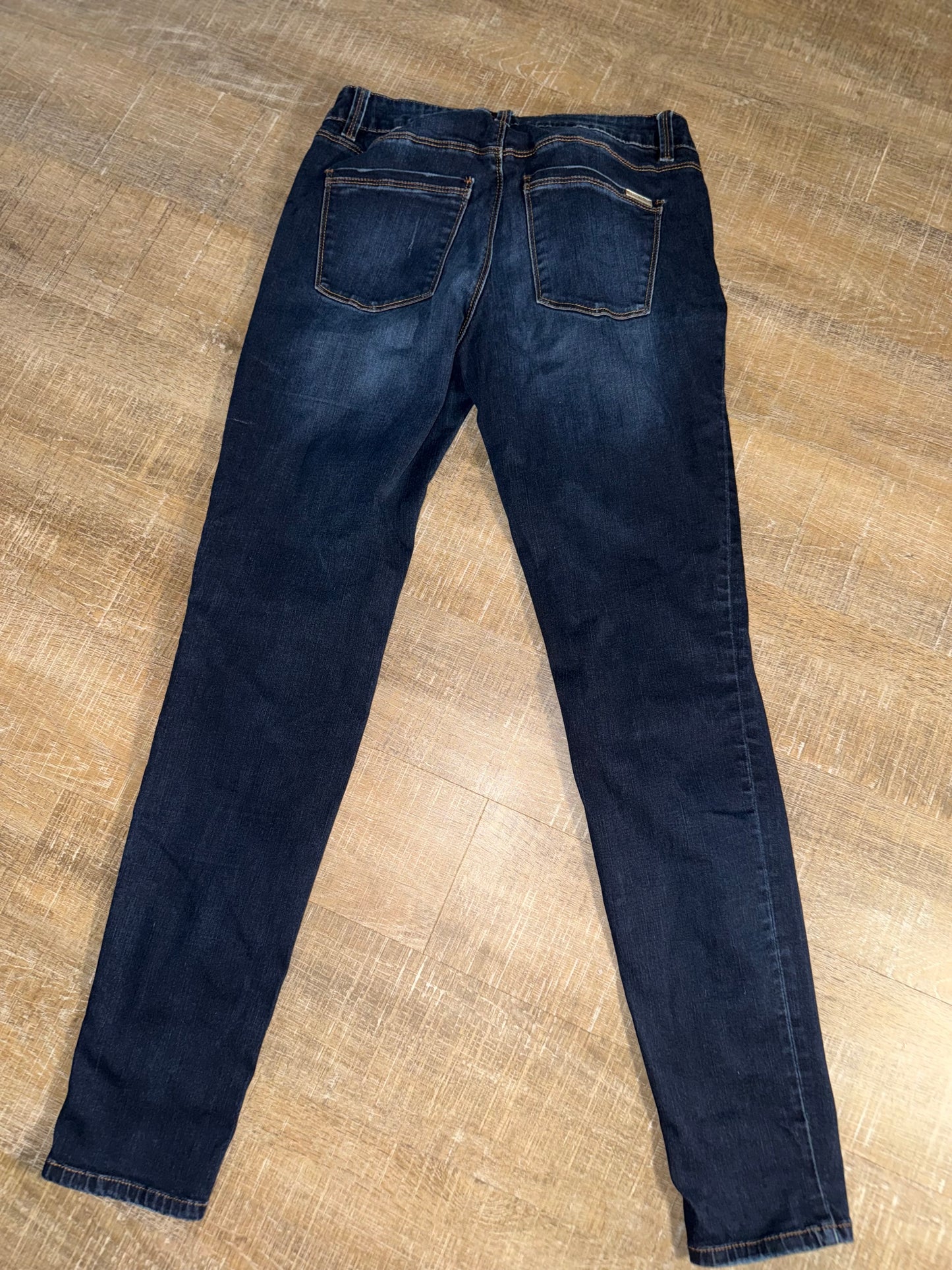 White House Black Market (2) Dark Wash Distressed Skinny Jeans