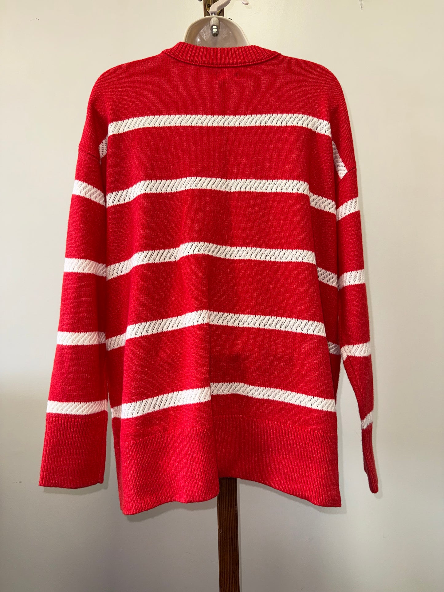 NWT Aerie (Small) Brand New Red & White Striped Oversized Sweater