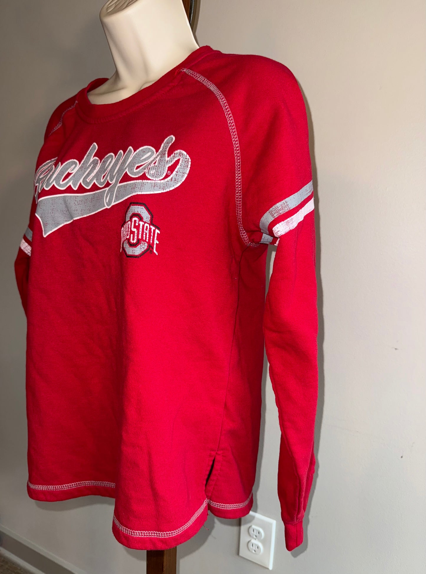 Colosseum (Large) Red Buckeyes Ohio State Crewneck Sweatshirt