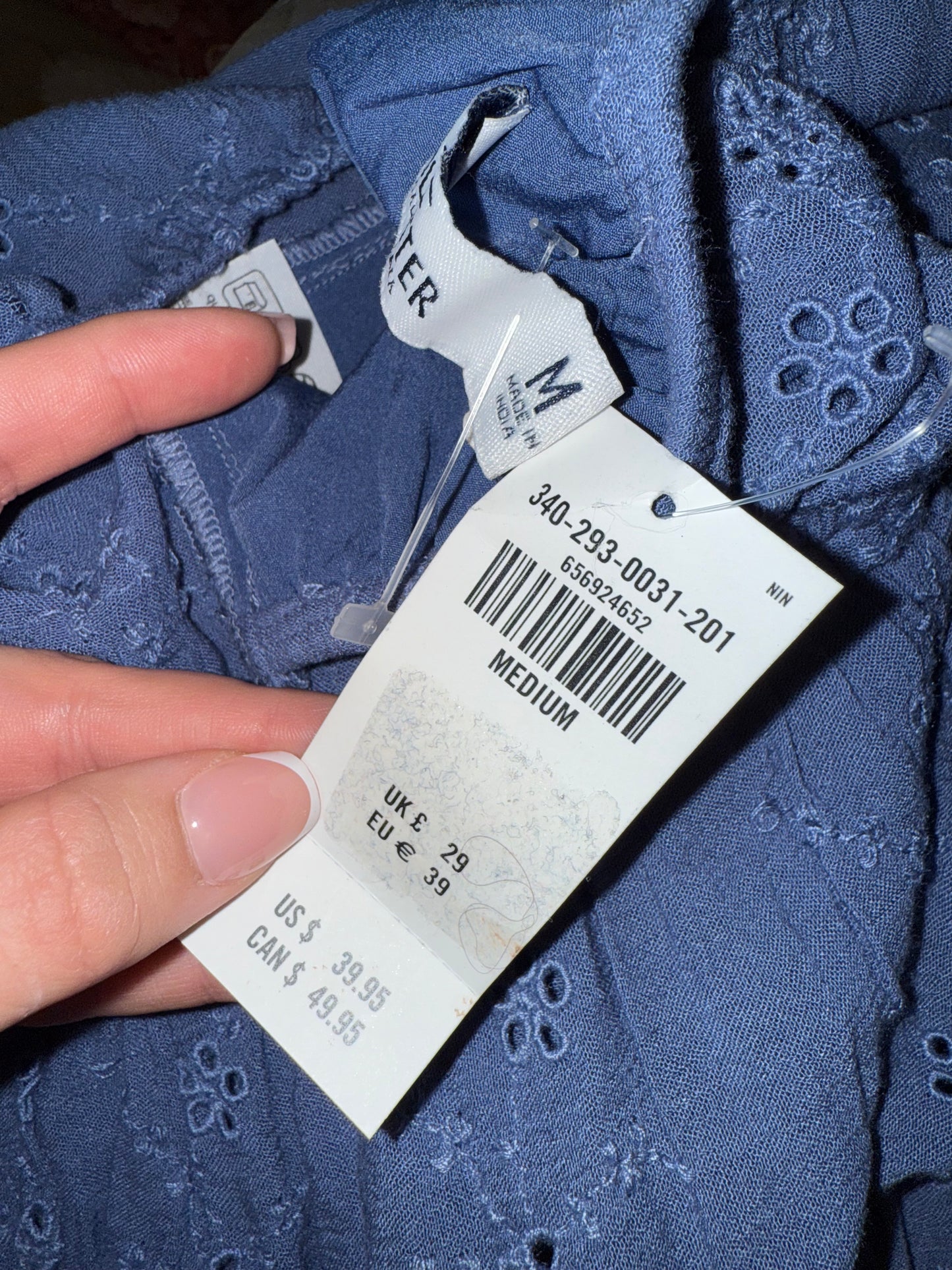 NWT Hollister (Medium) Brand New Blue Cropped Blouse