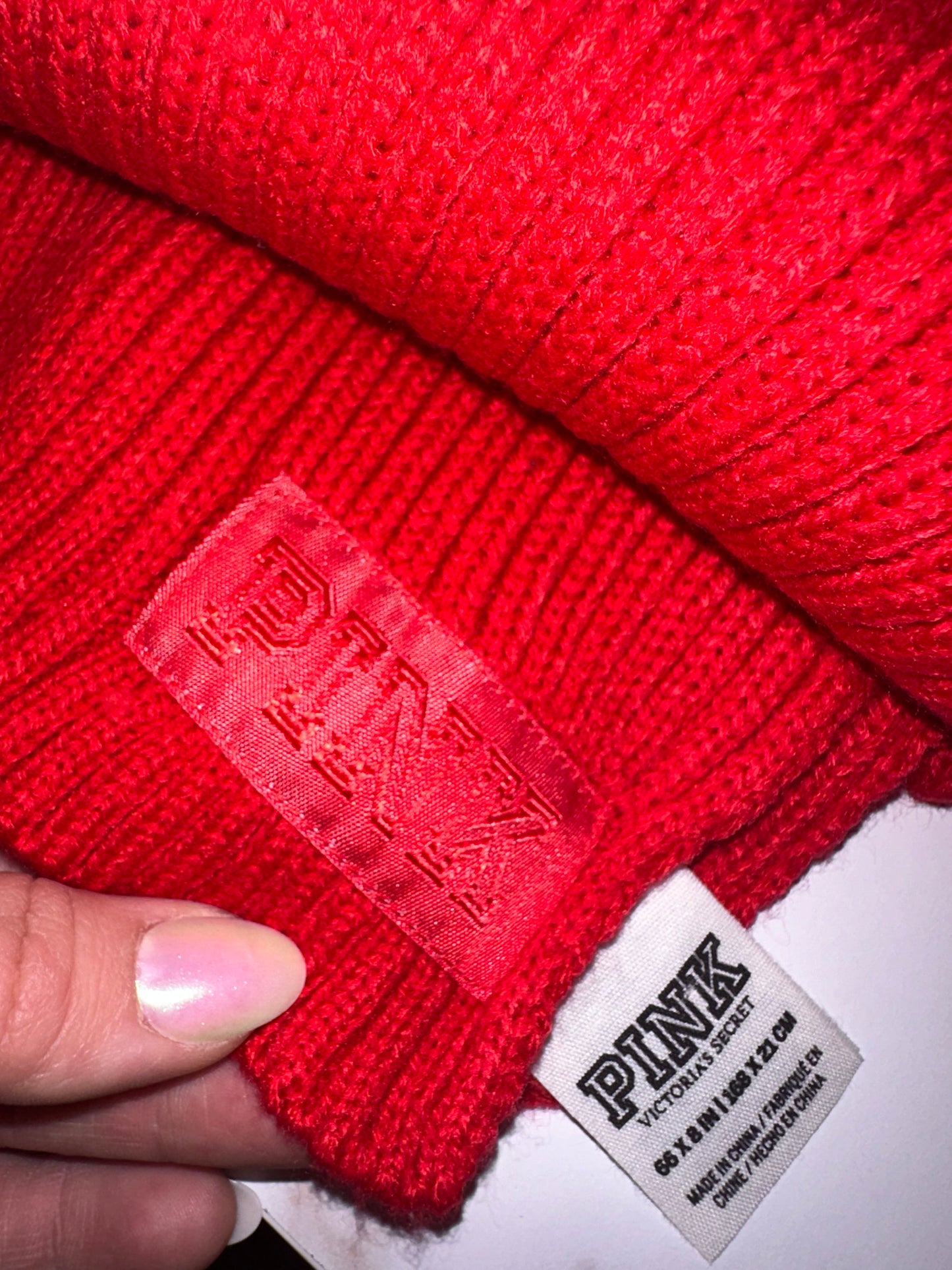 NWT PINK VS Brand New Red Knit Scarf