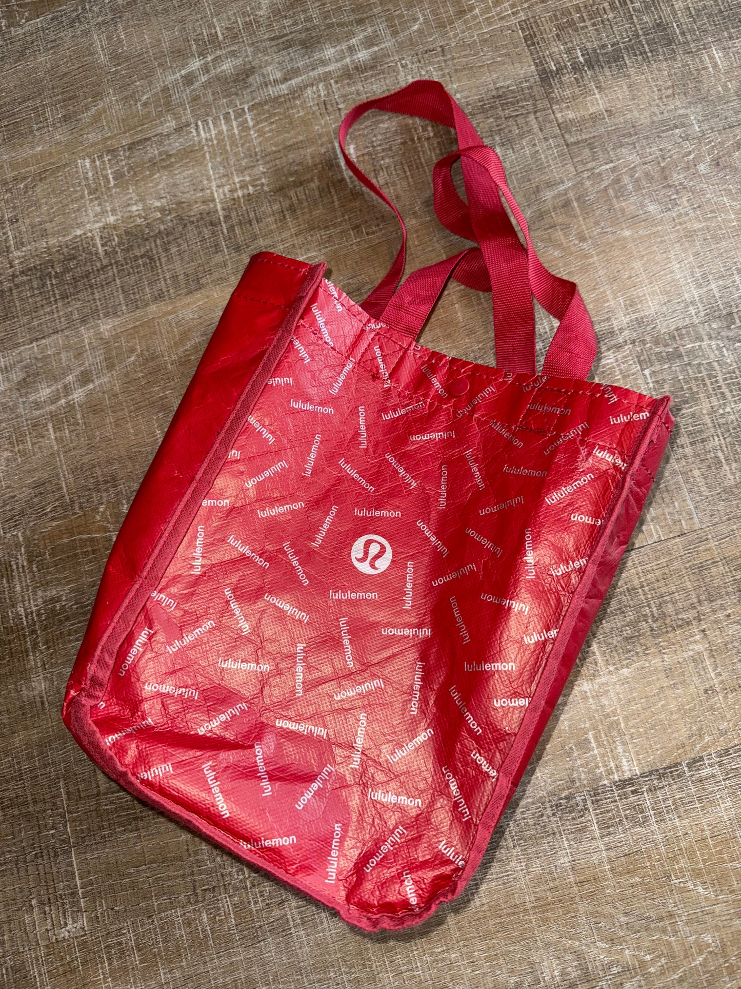 Lululemon Red Recycled Reusable Bag