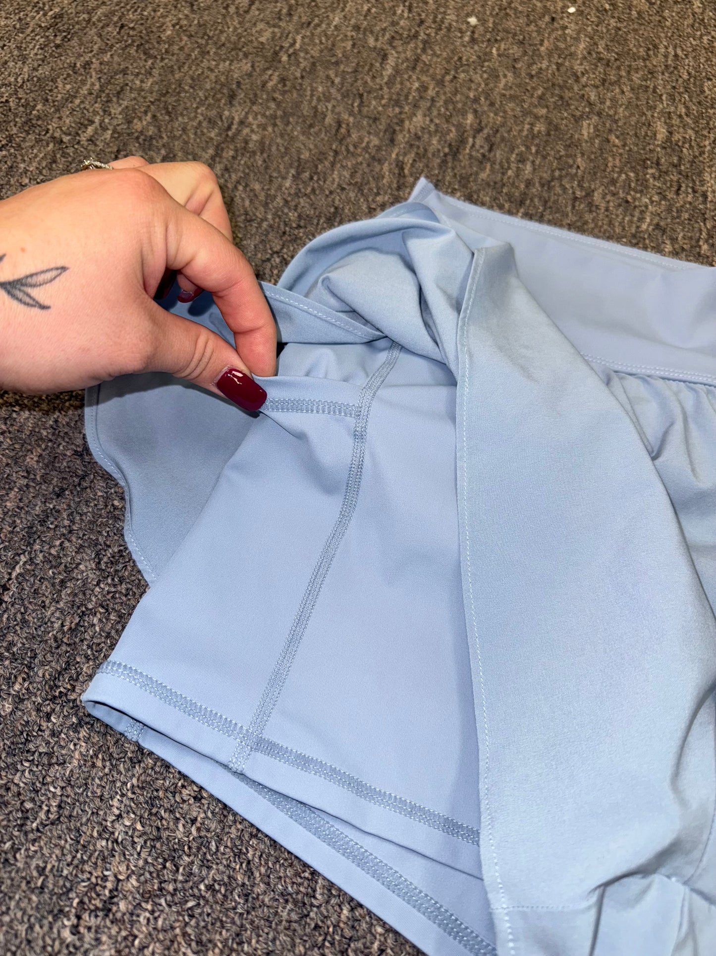 Halara (Large) Blue Sporty High Rise Shorts with Built in Spandex